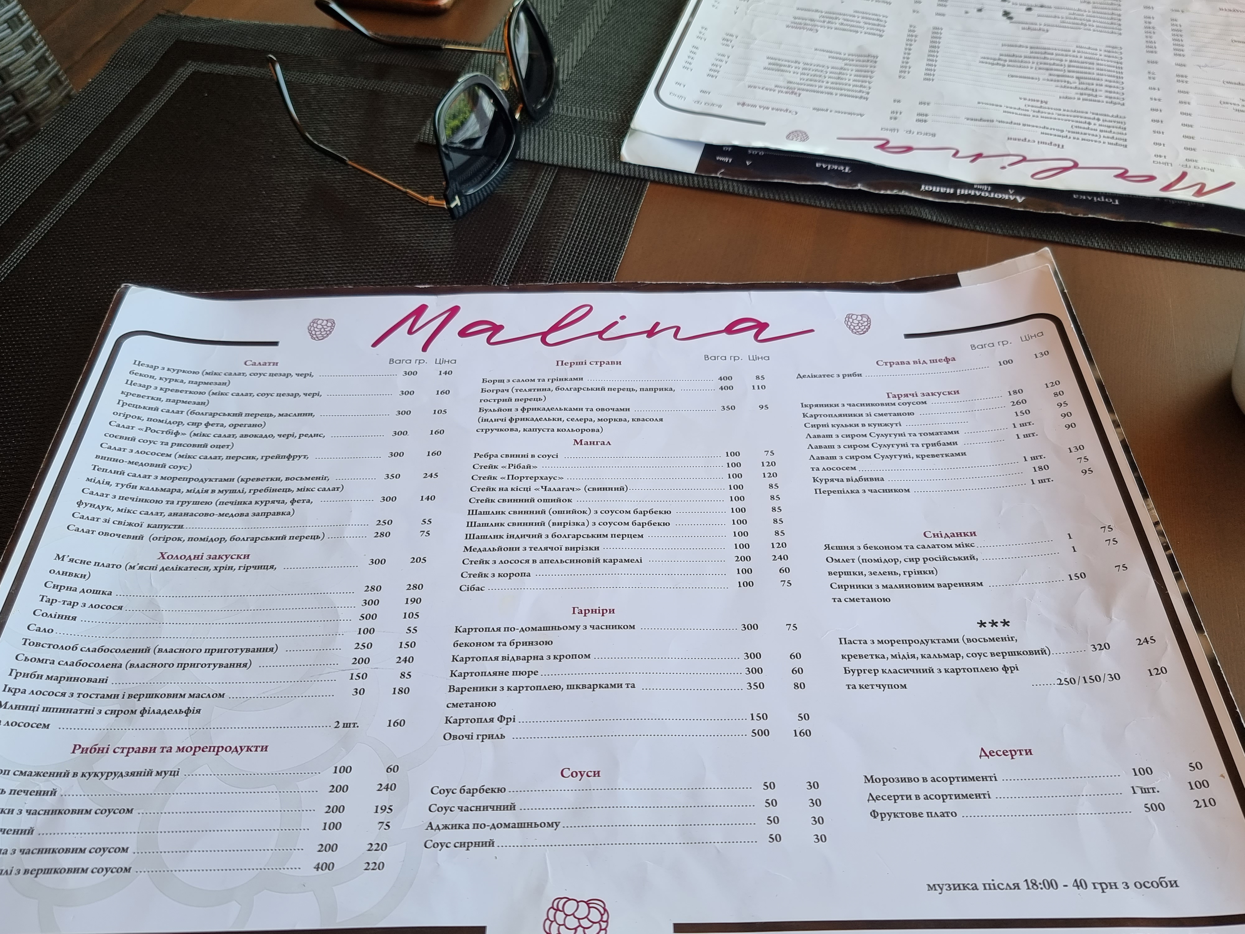 Malina menu 6