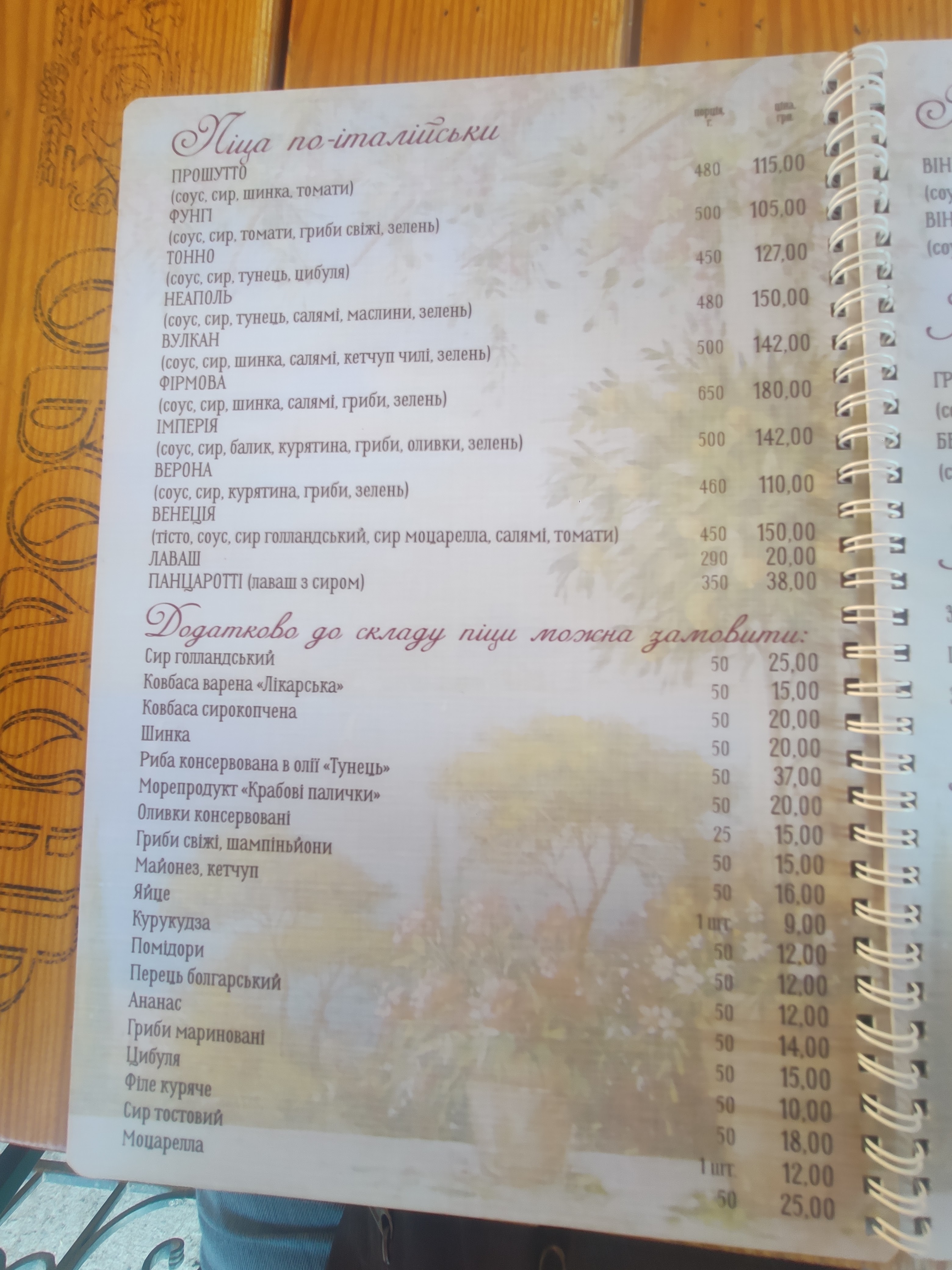 Pitseriya menu 2