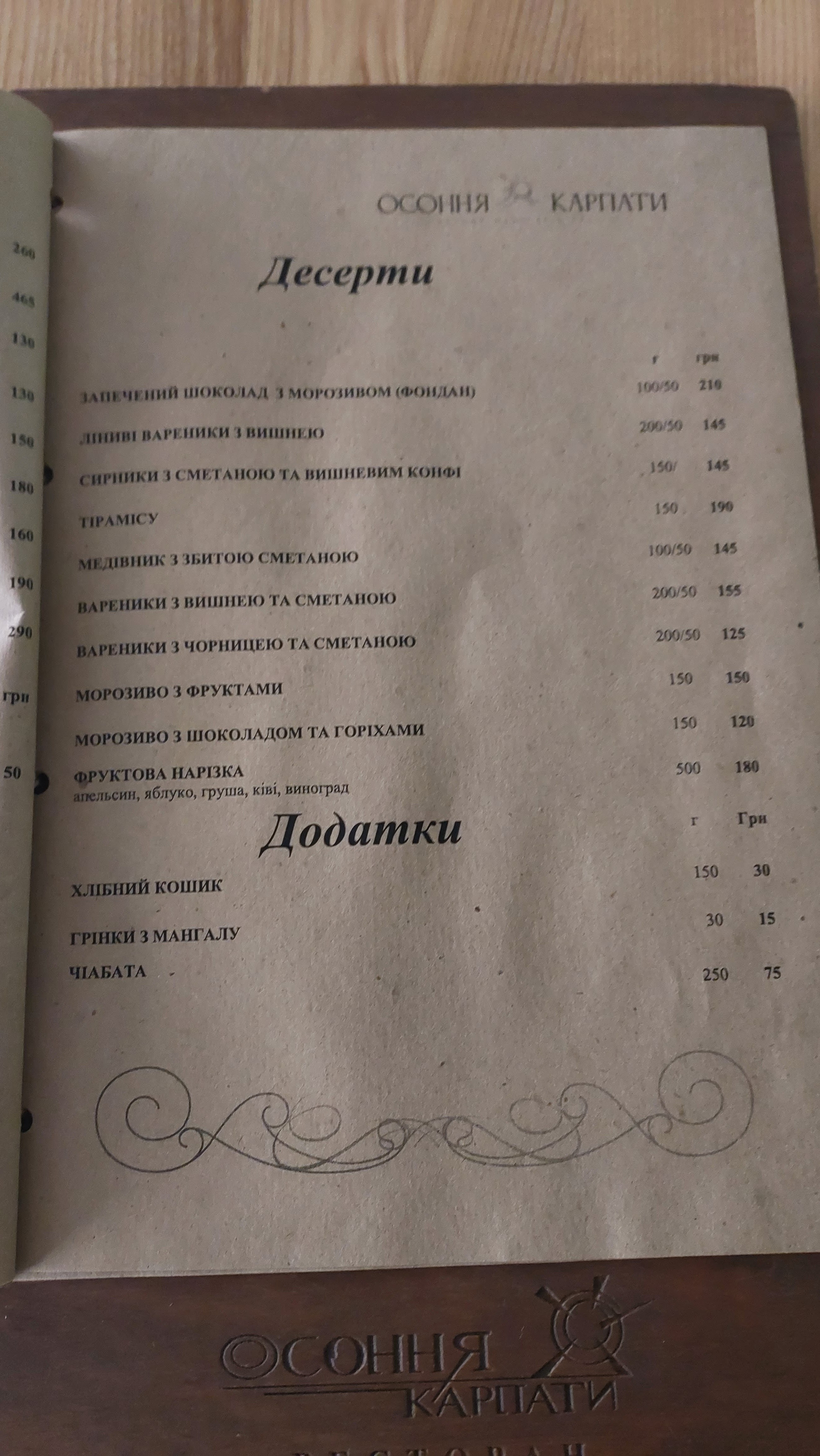 Restoran Osonnya Carpathians menu 7