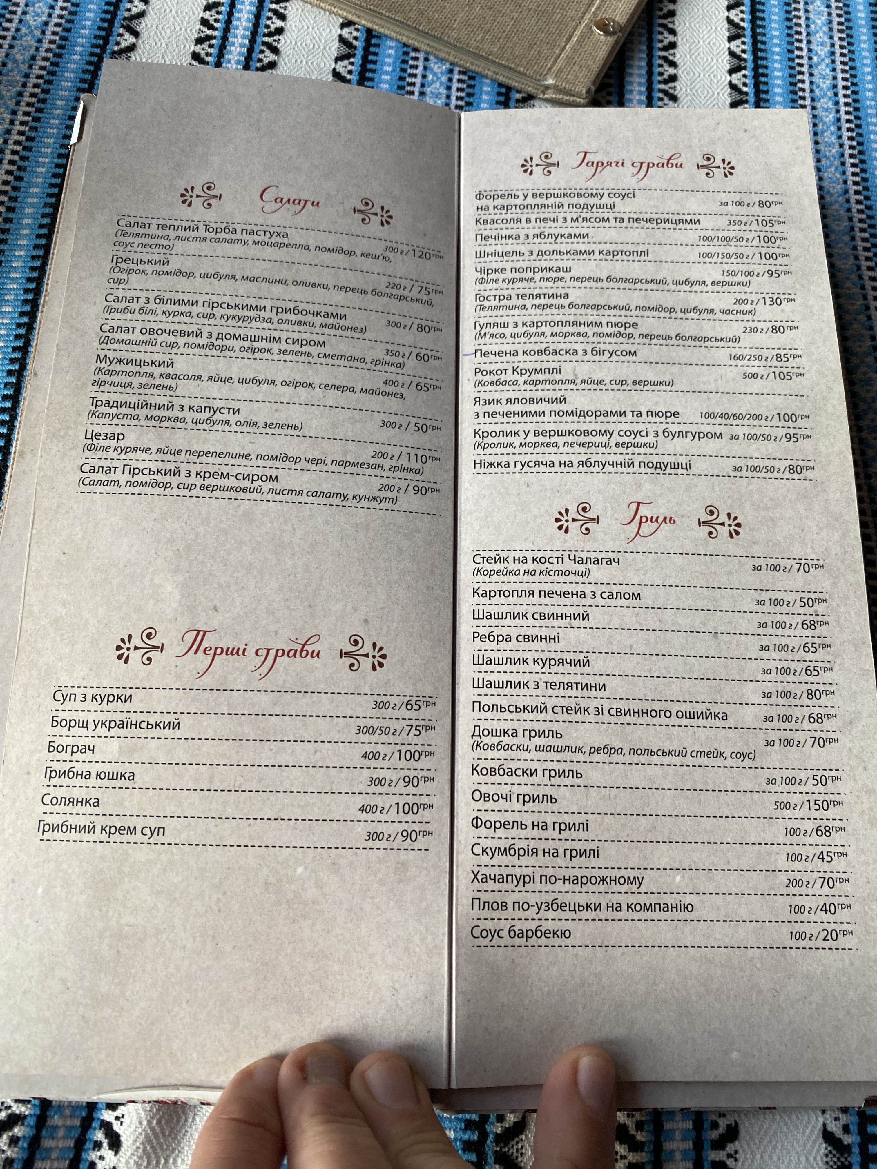 Shale Filʹvarok menu 4