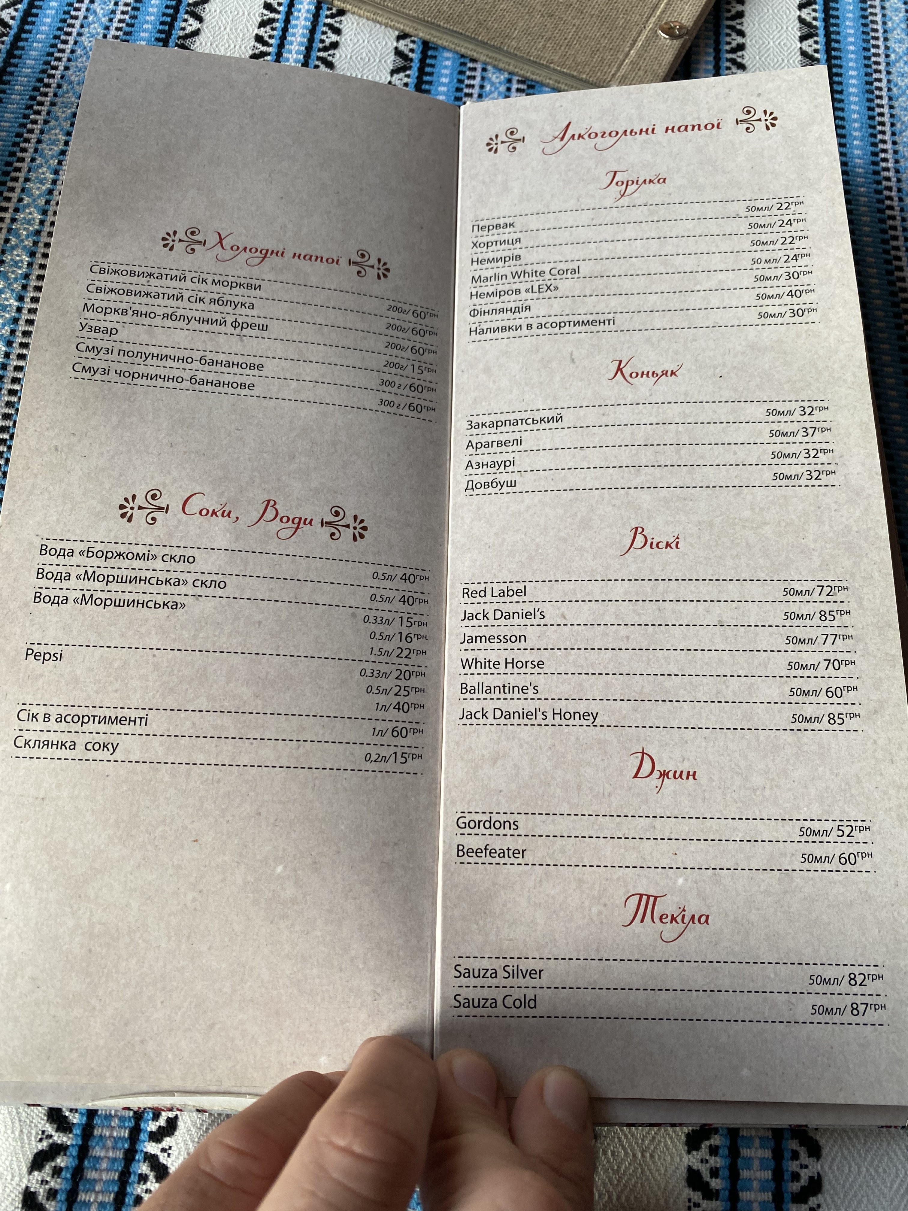 Shale Filʹvarok menu 5
