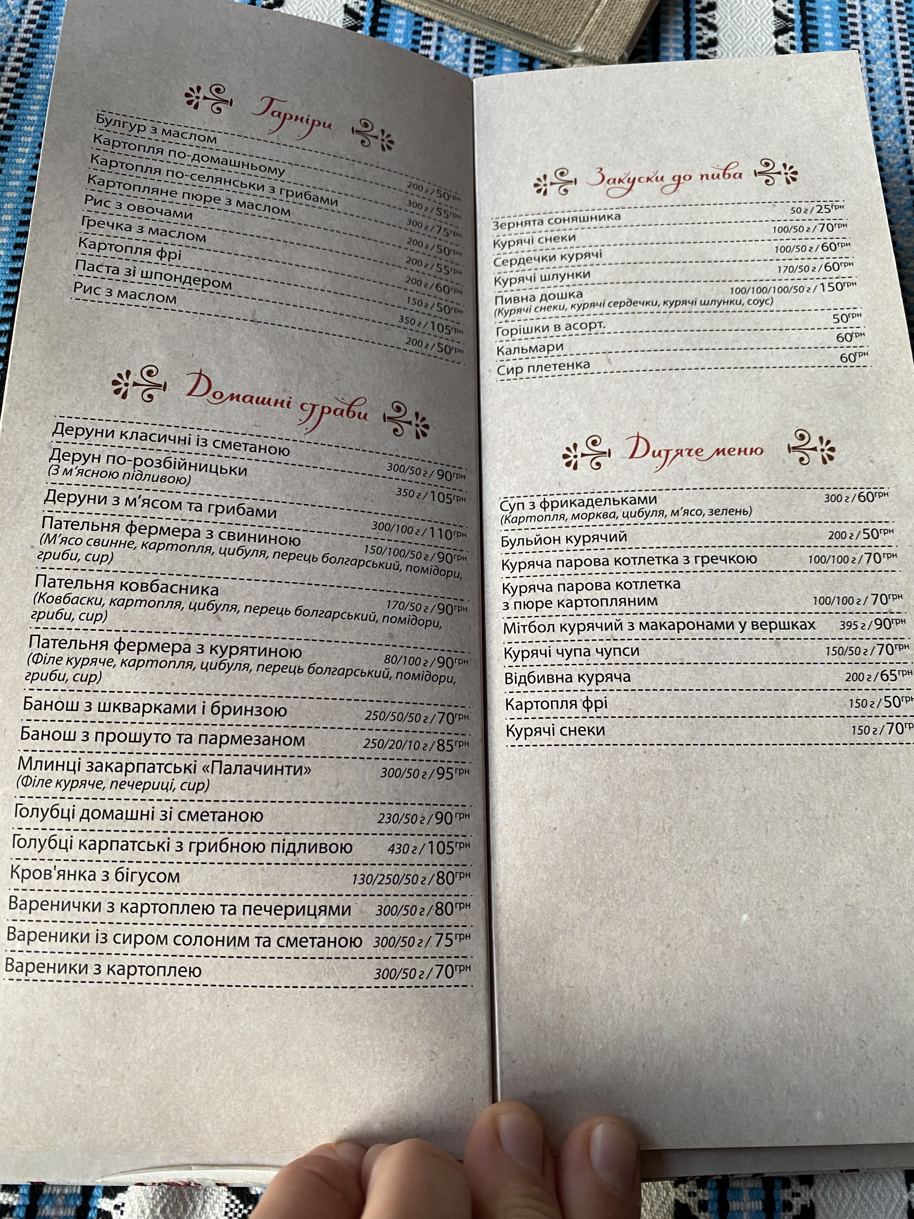 Shale Filʹvarok menu 6