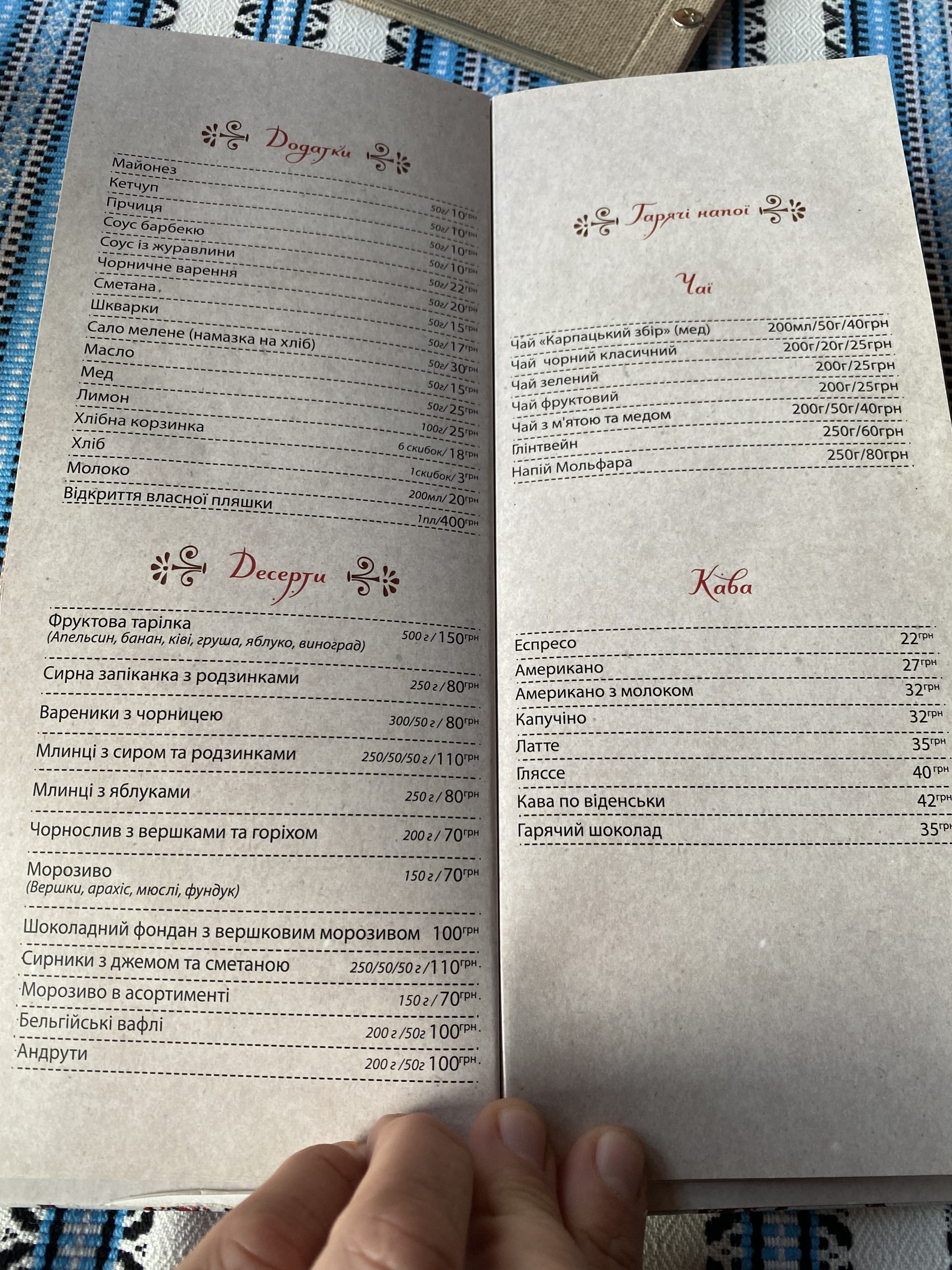 Shale Filʹvarok menu 8