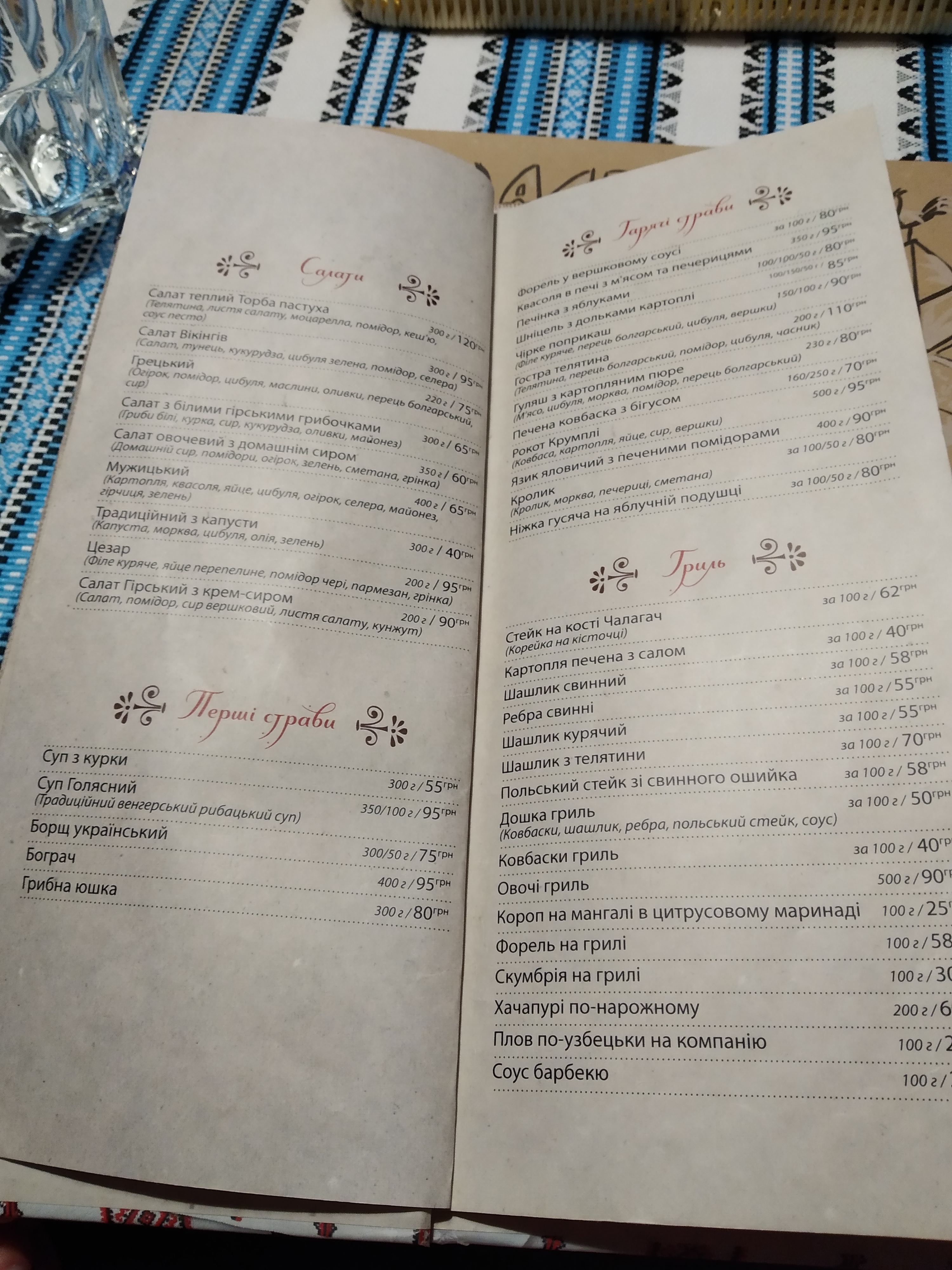 Shale Filʹvarok menu 9