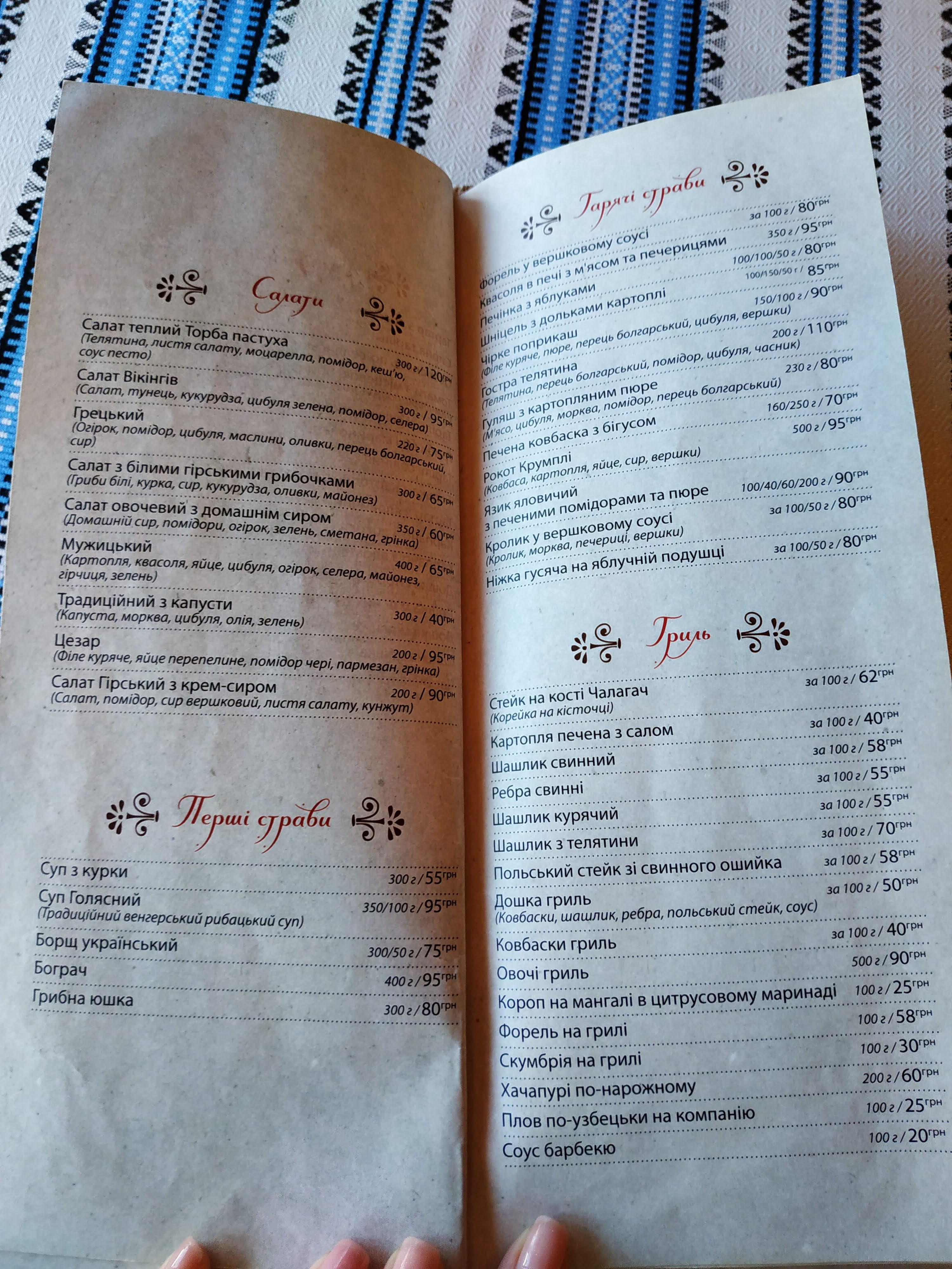 Shale Filʹvarok menu 12