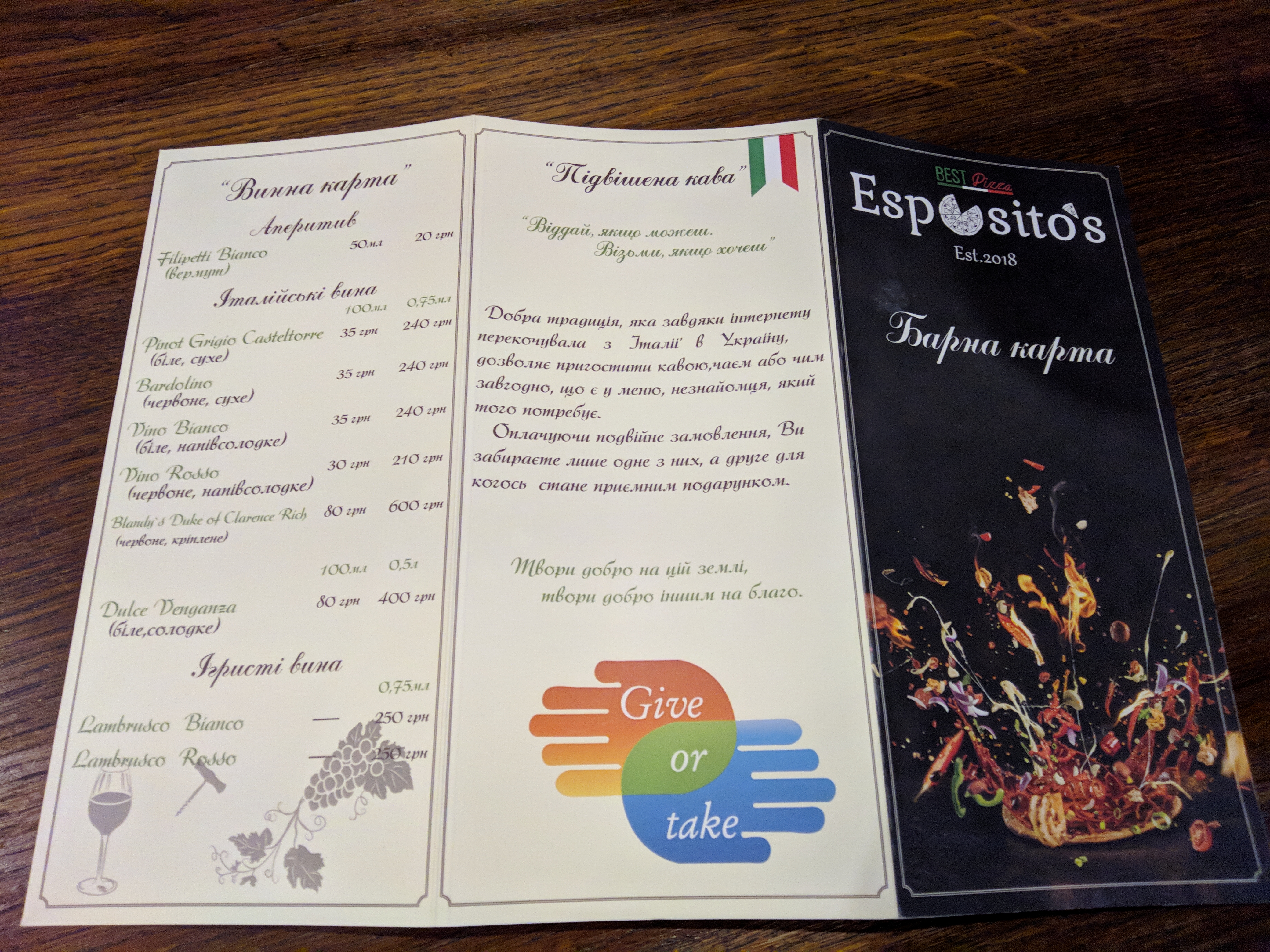 Піцерія Esposito's menu 7