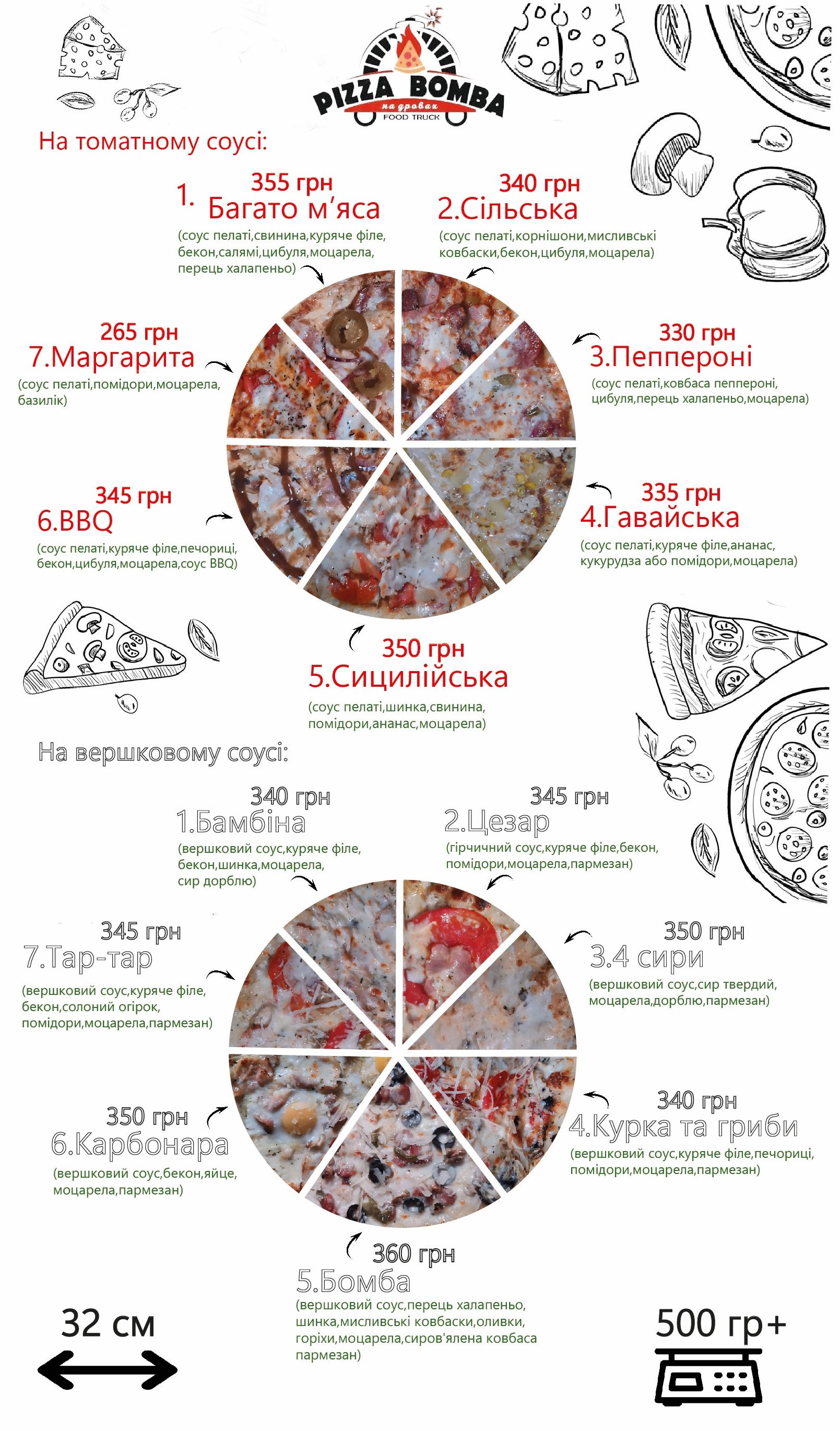 Піца на дровах menu 1