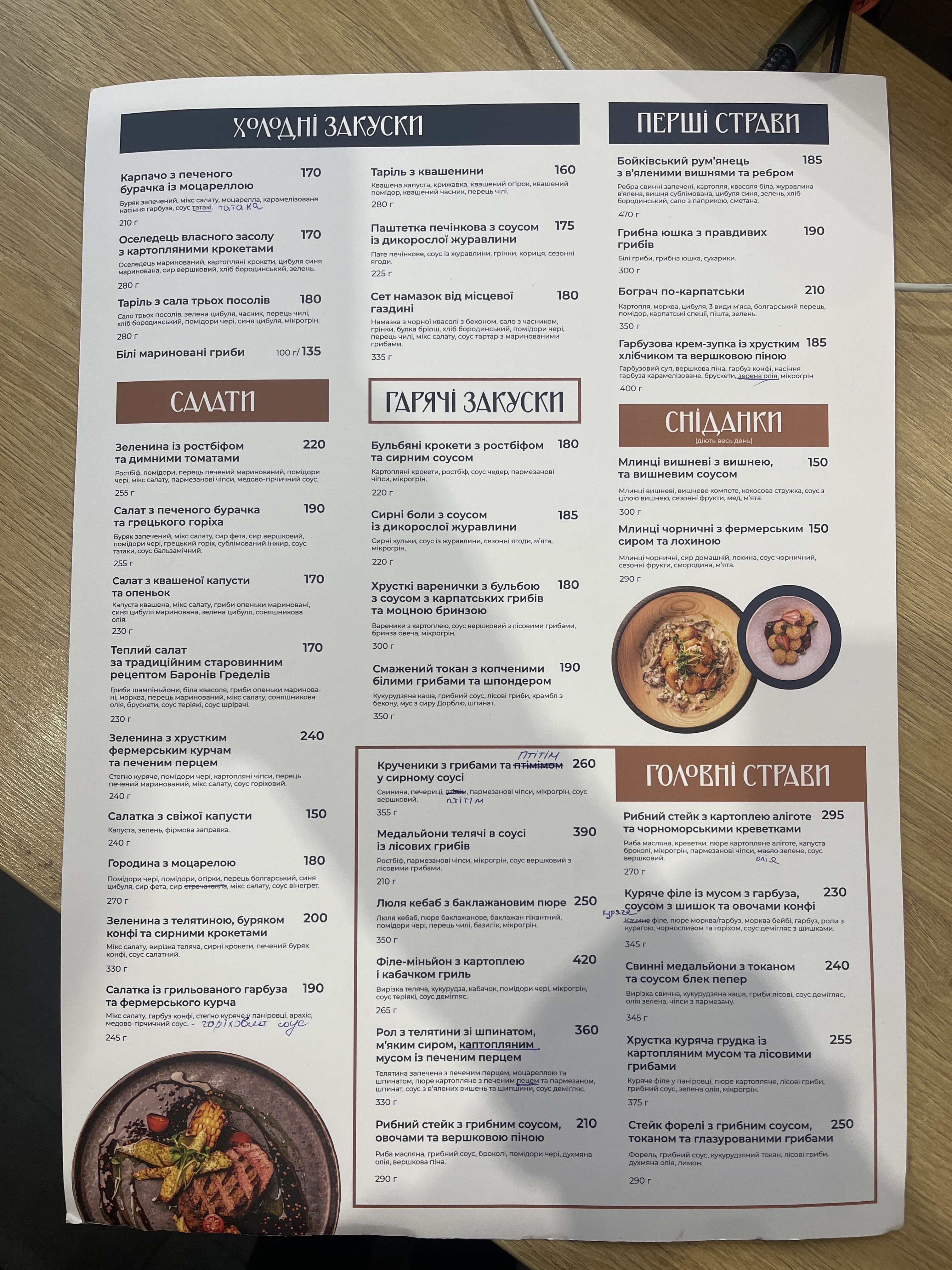 Restoratsiya Khata Svyata menu 2