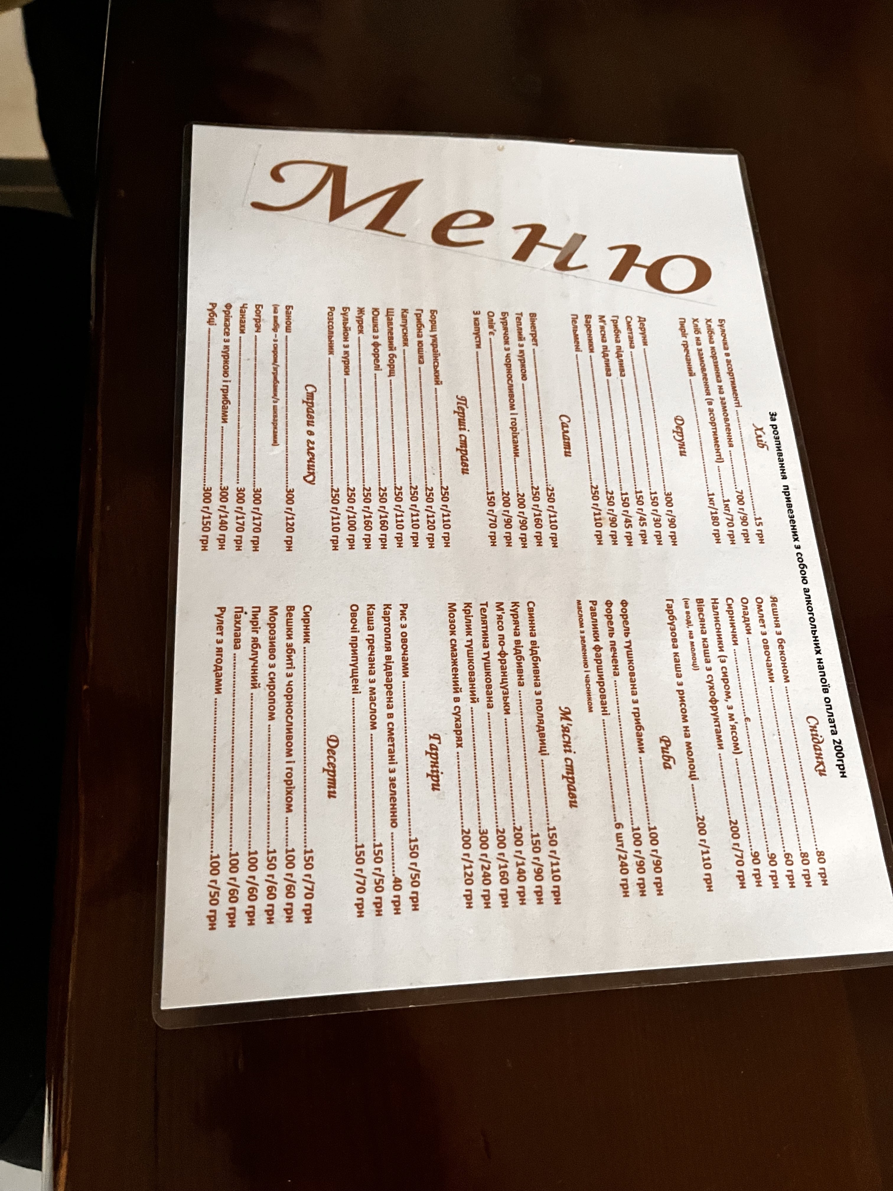 U Pana Vasylya menu 11