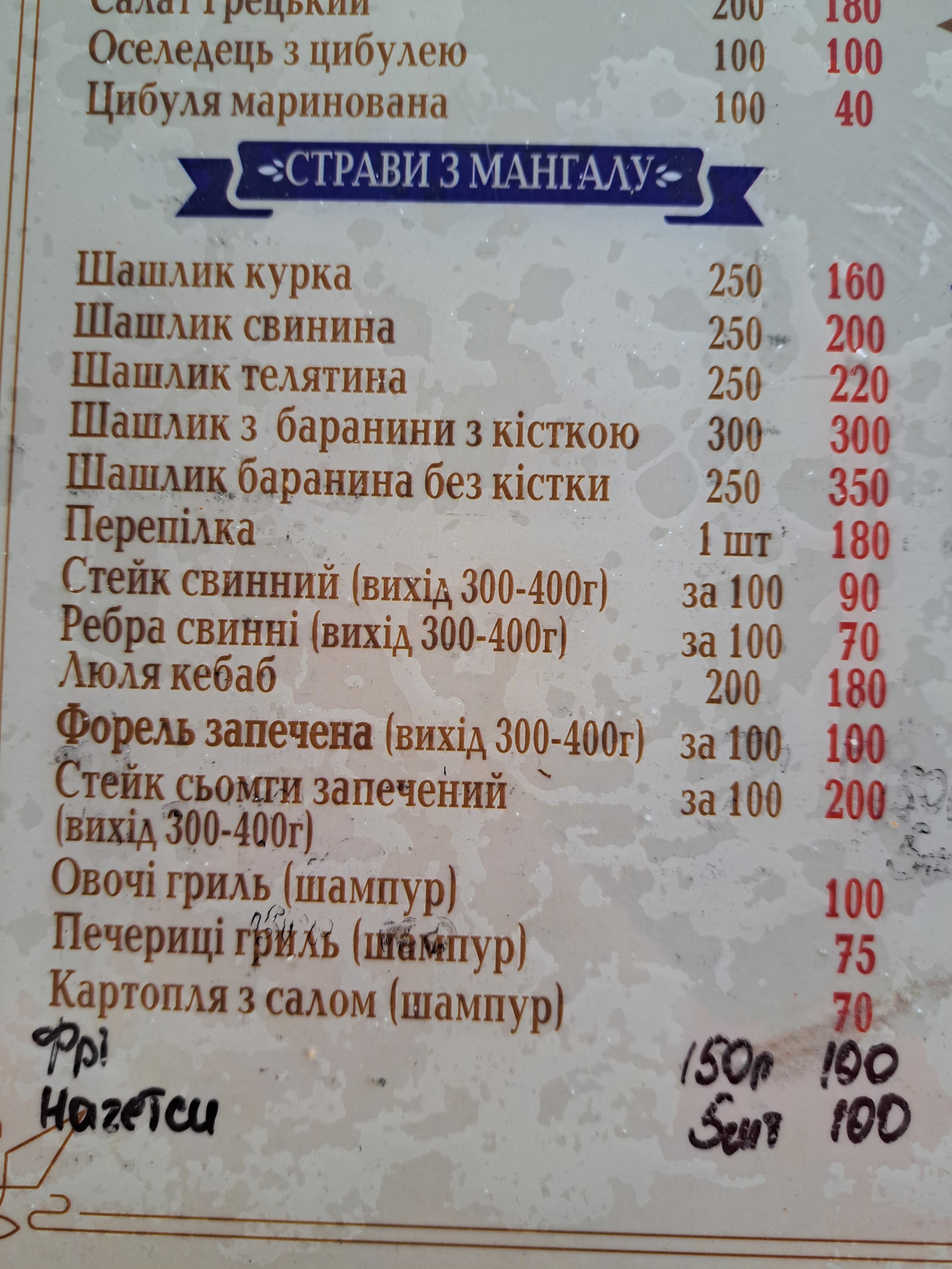 Korchma U Zeni menu 5