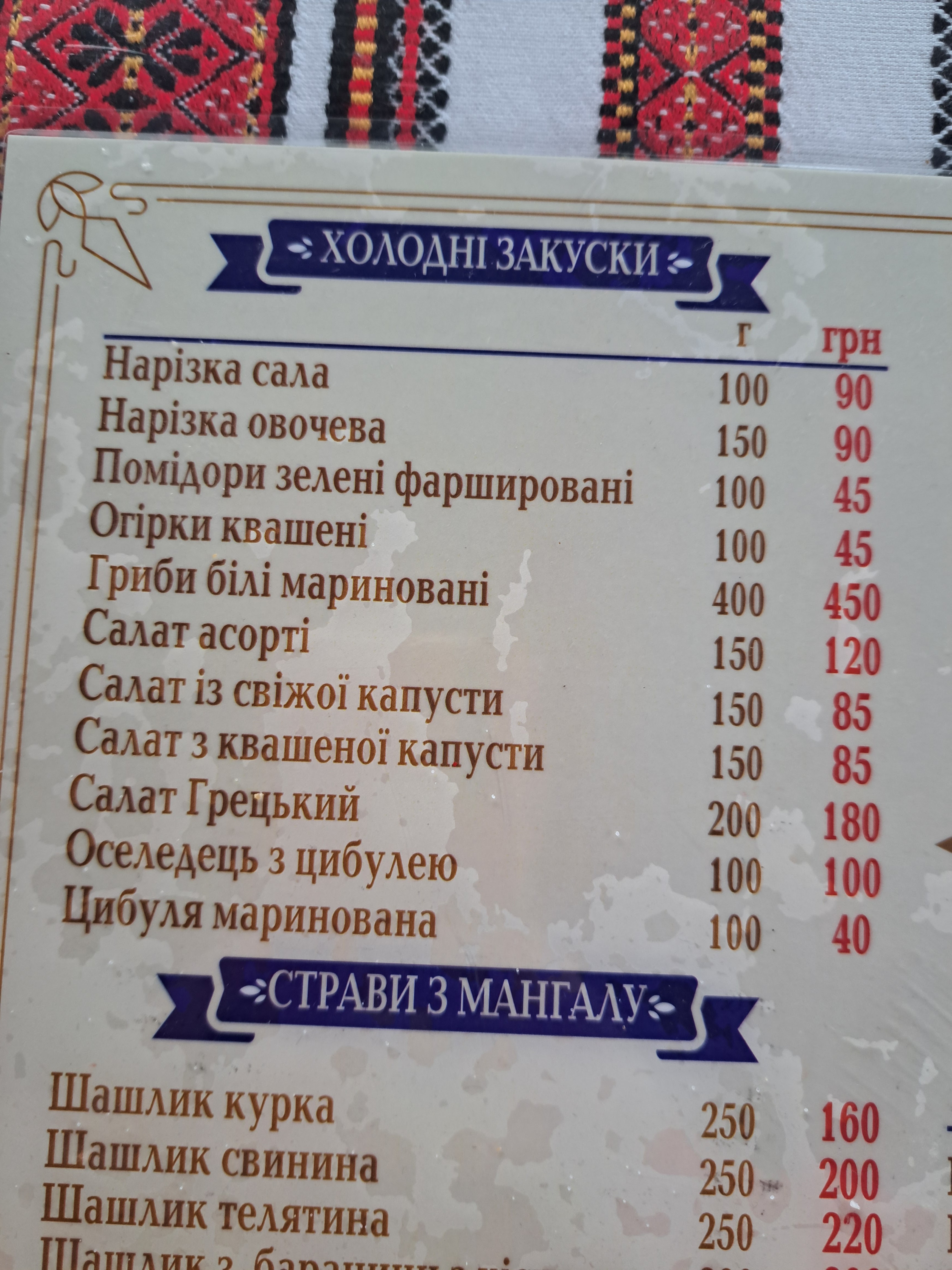 Korchma U Zeni menu 7