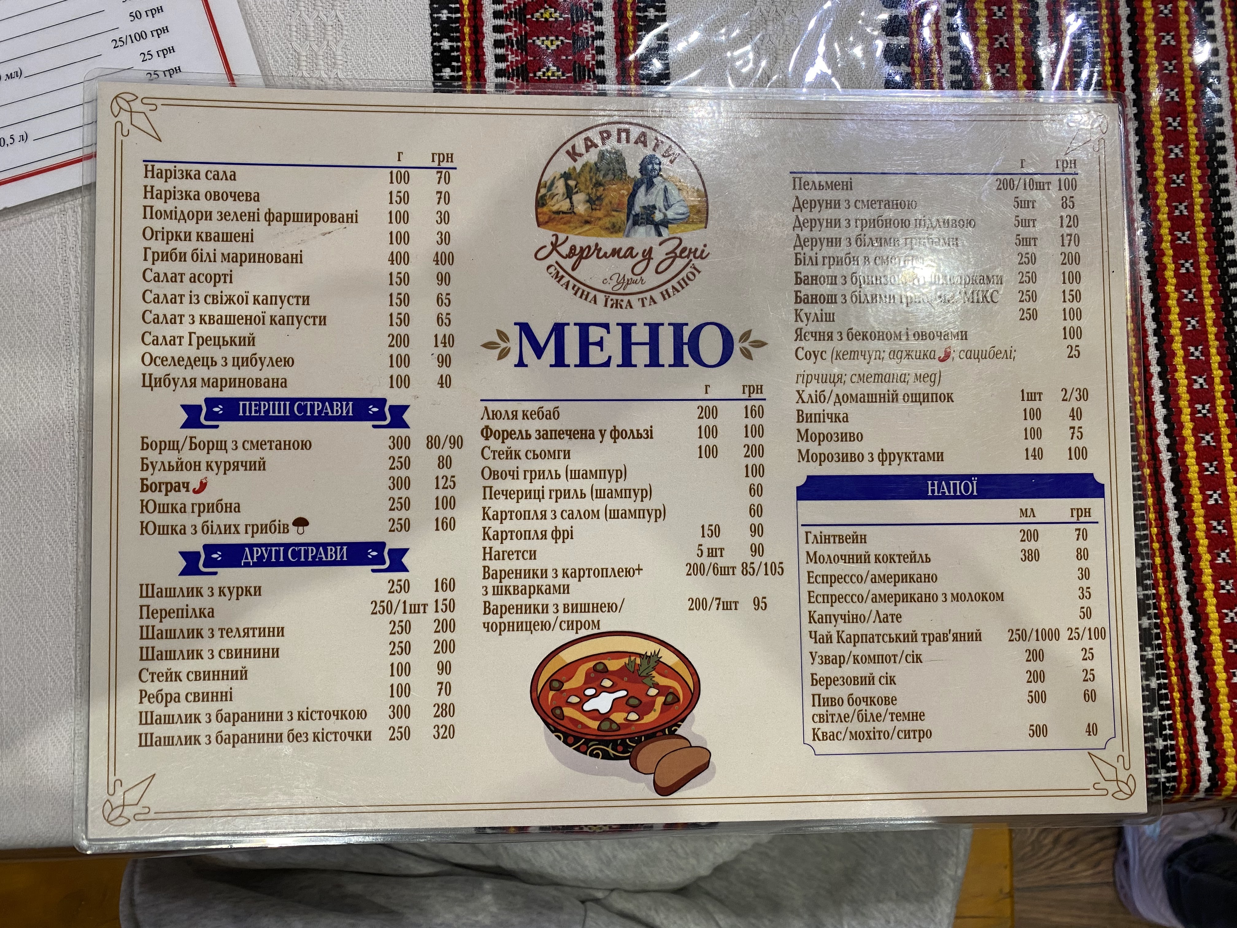 Korchma U Zeni menu 8