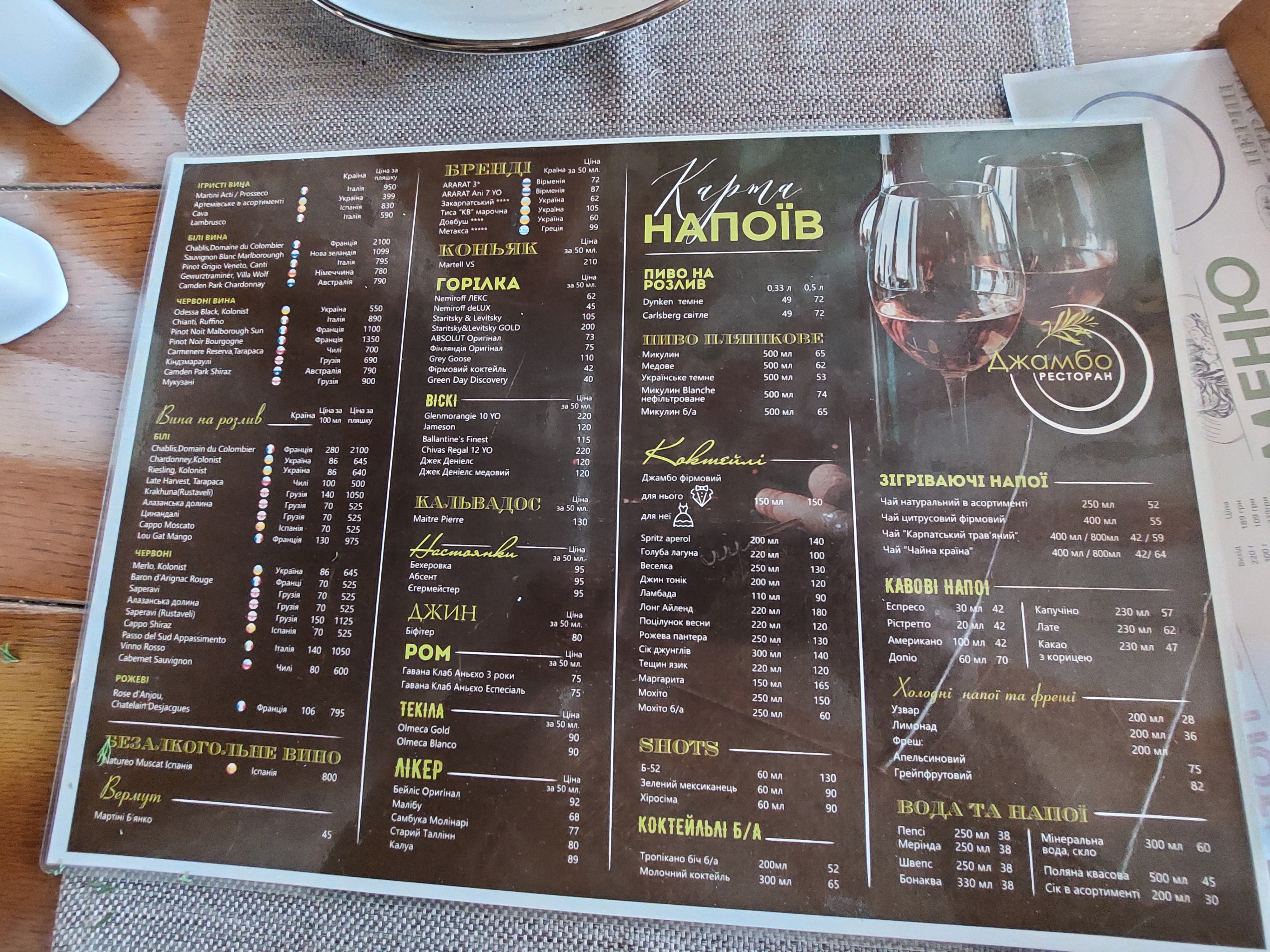 Ресторан Джамбо — українська кухня, мангал, жива музика | Східниця menu 3