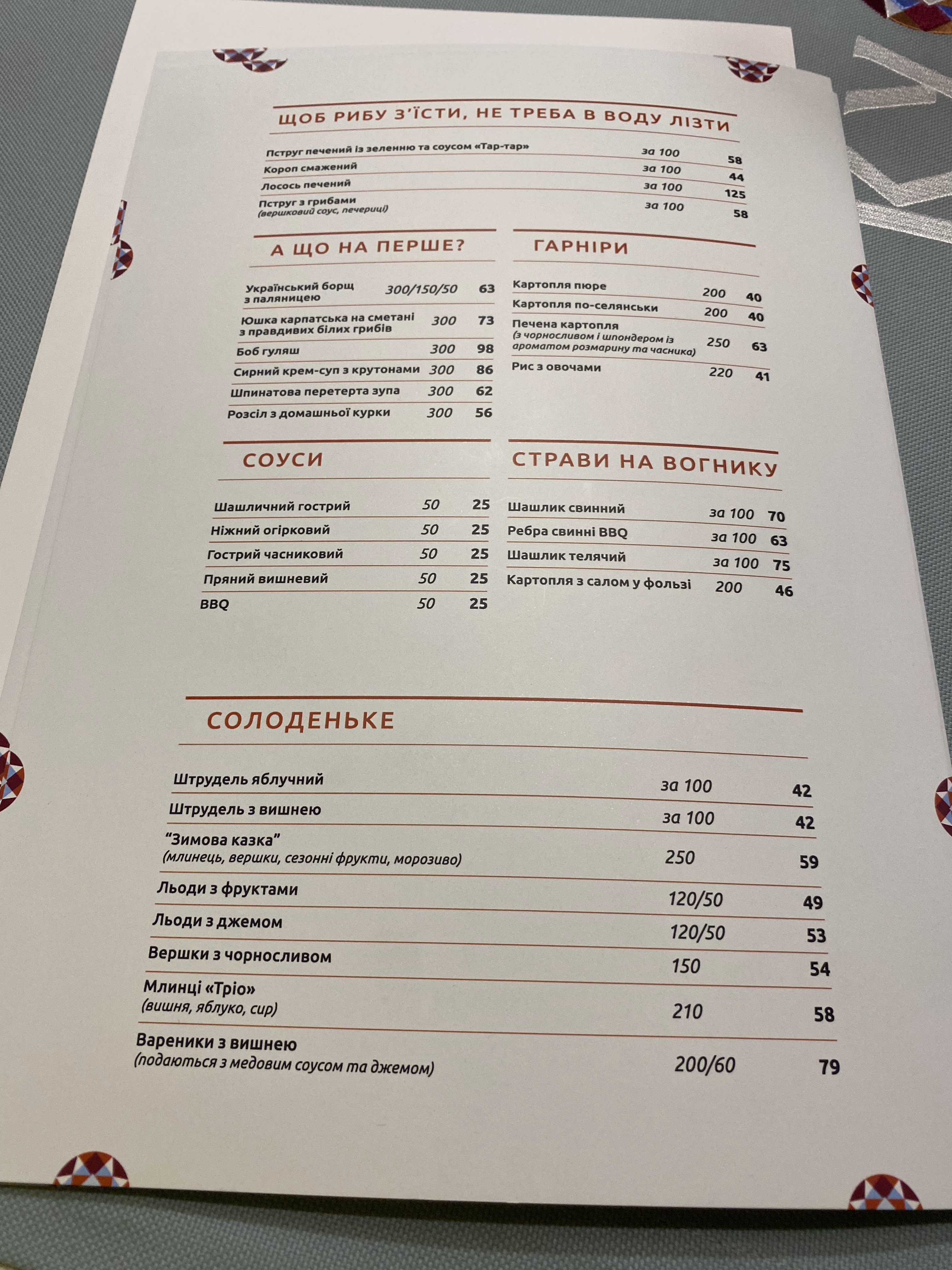 Restoratsiya Kufer menu 3