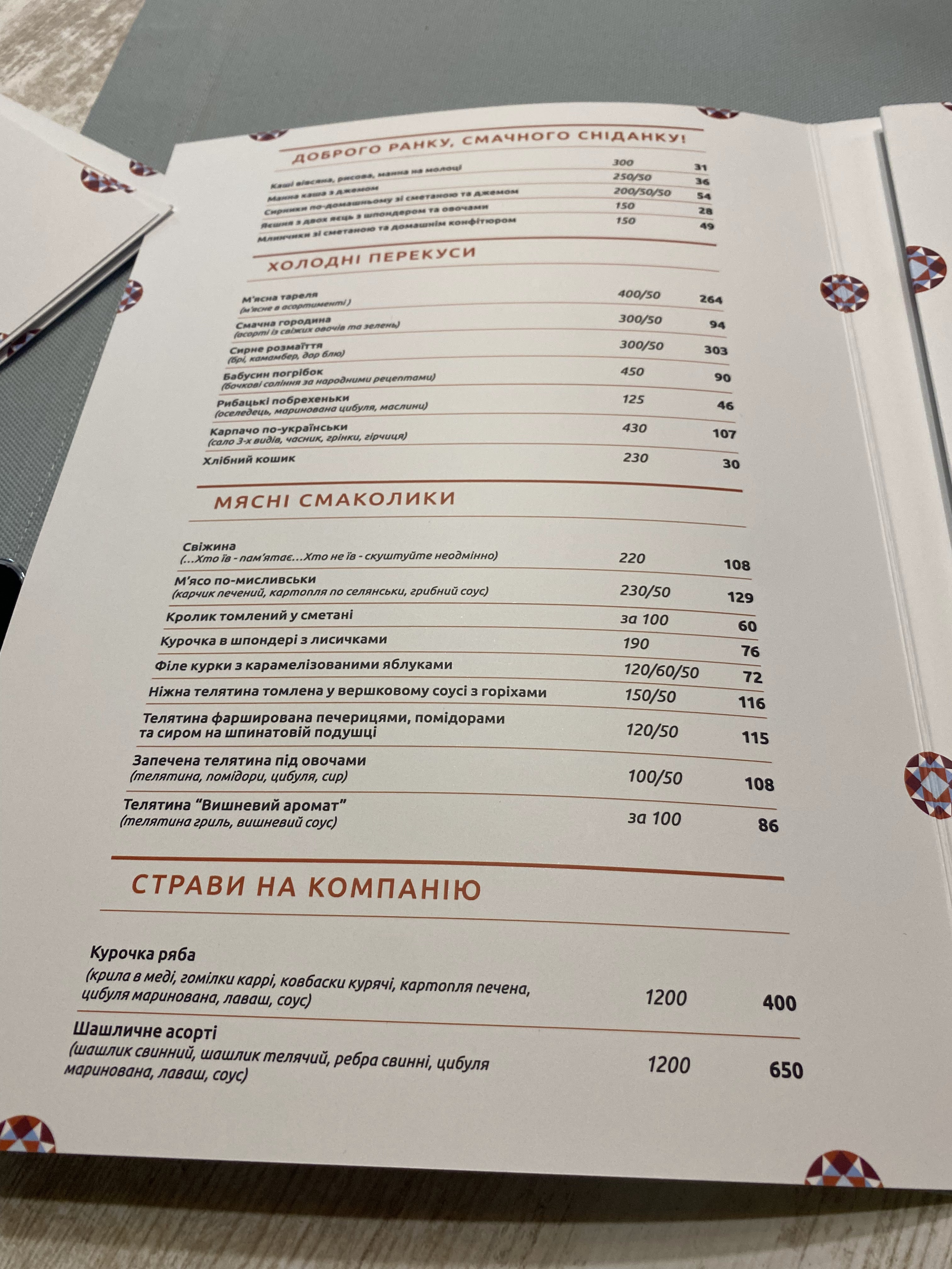 Restoratsiya Kufer menu 7