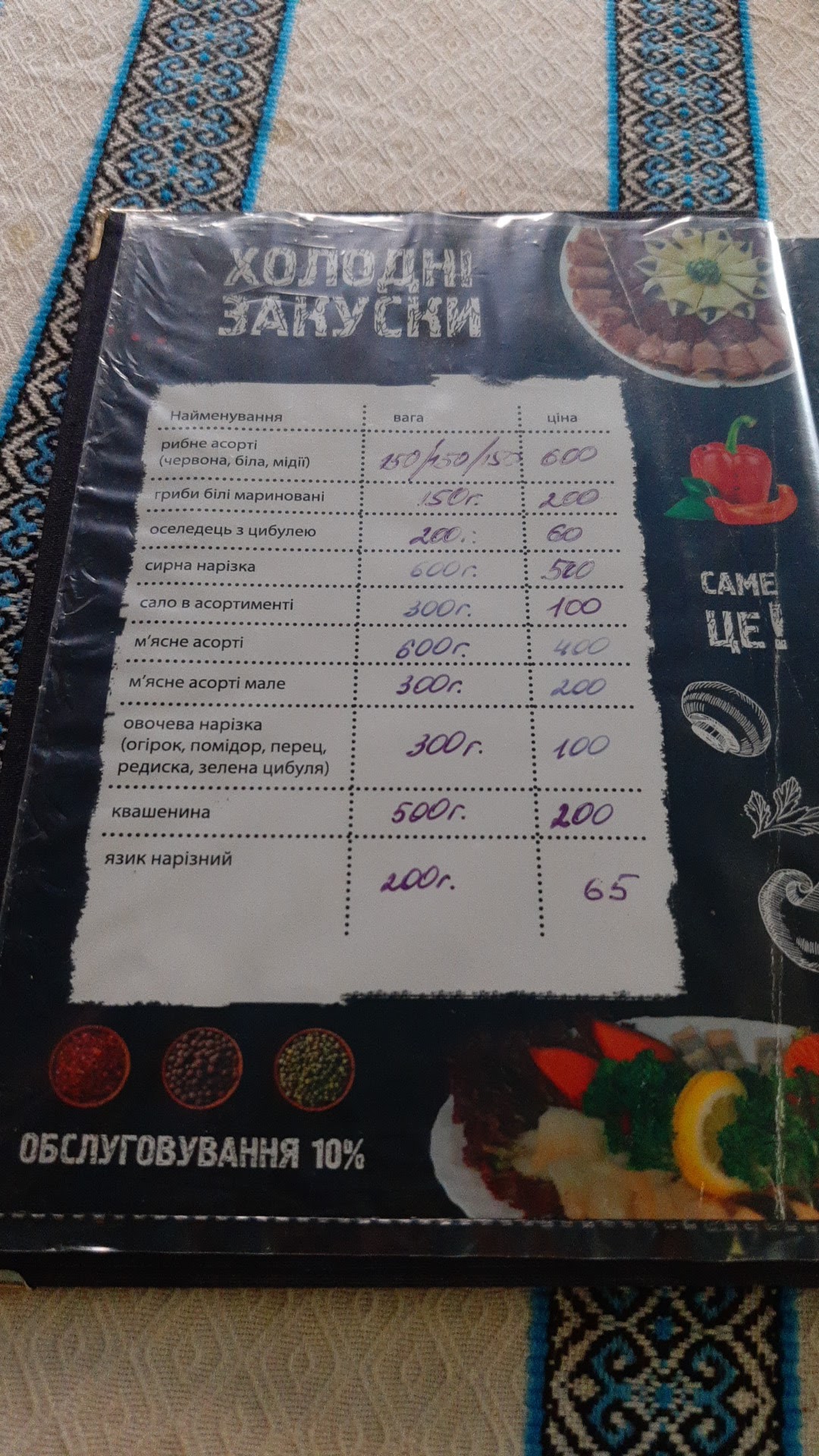 Sauna "Andrei" menu 5