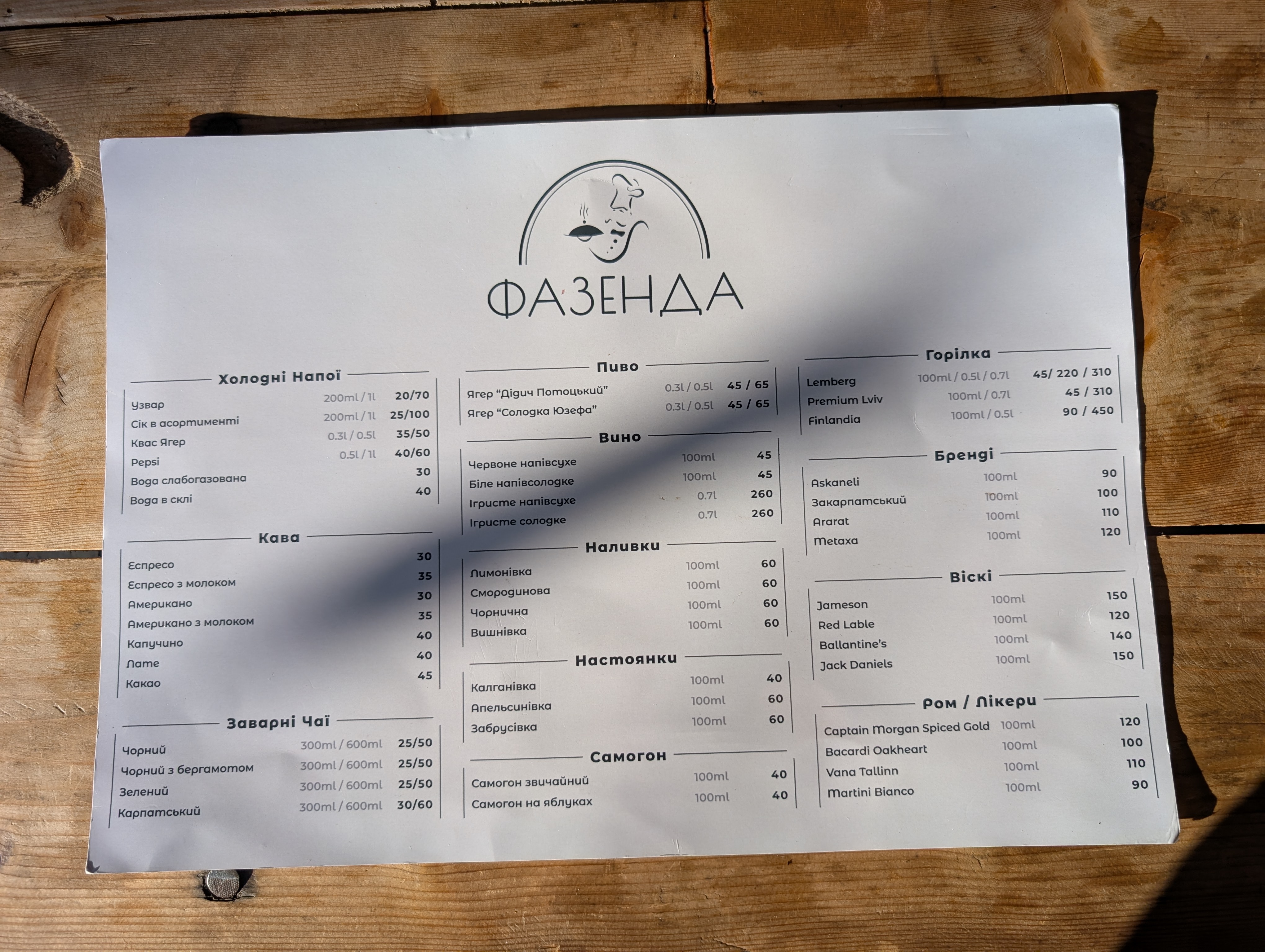 Kolyba Fazenda menu 5