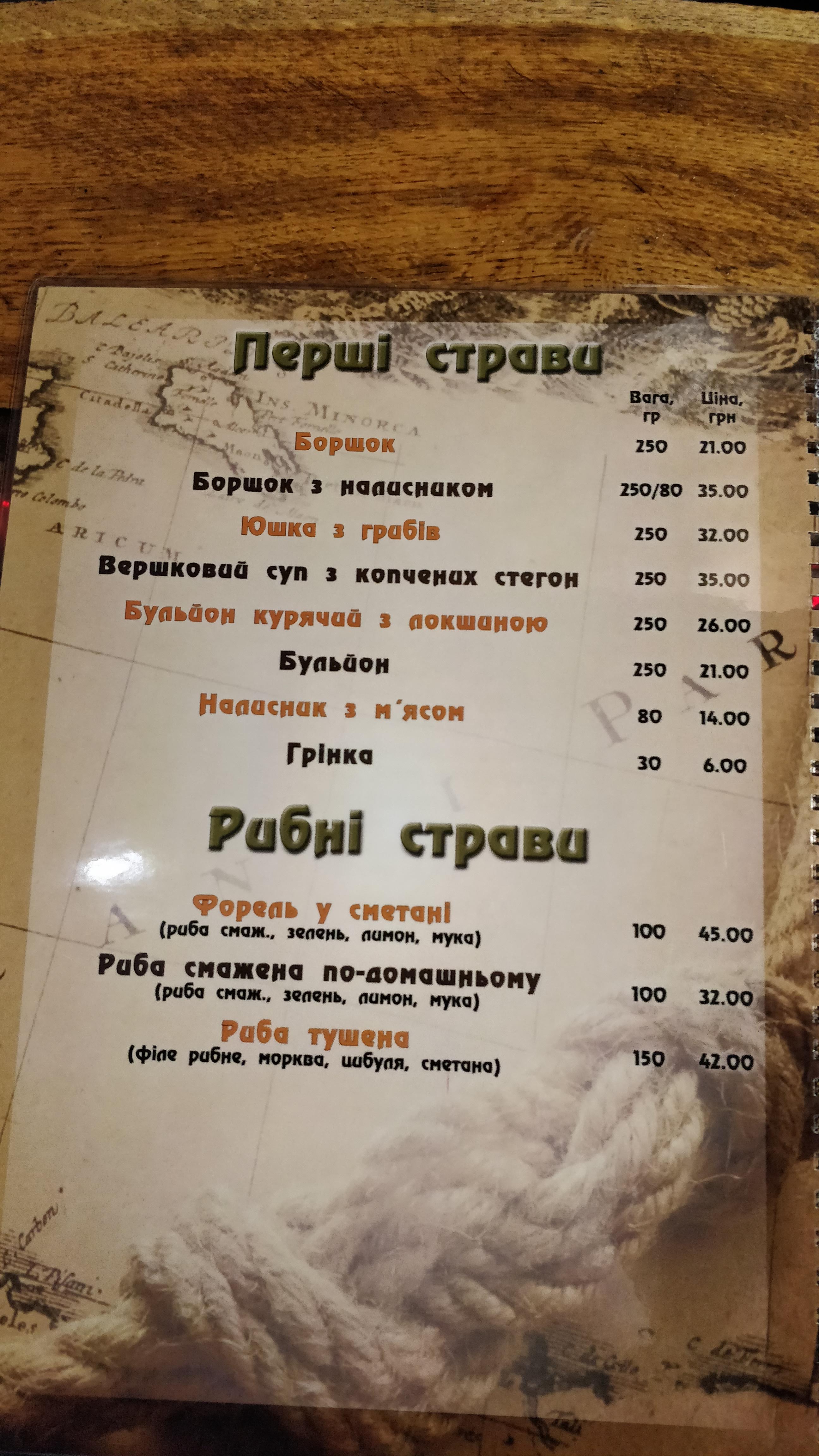 Mykhaylova Kolyba menu 6