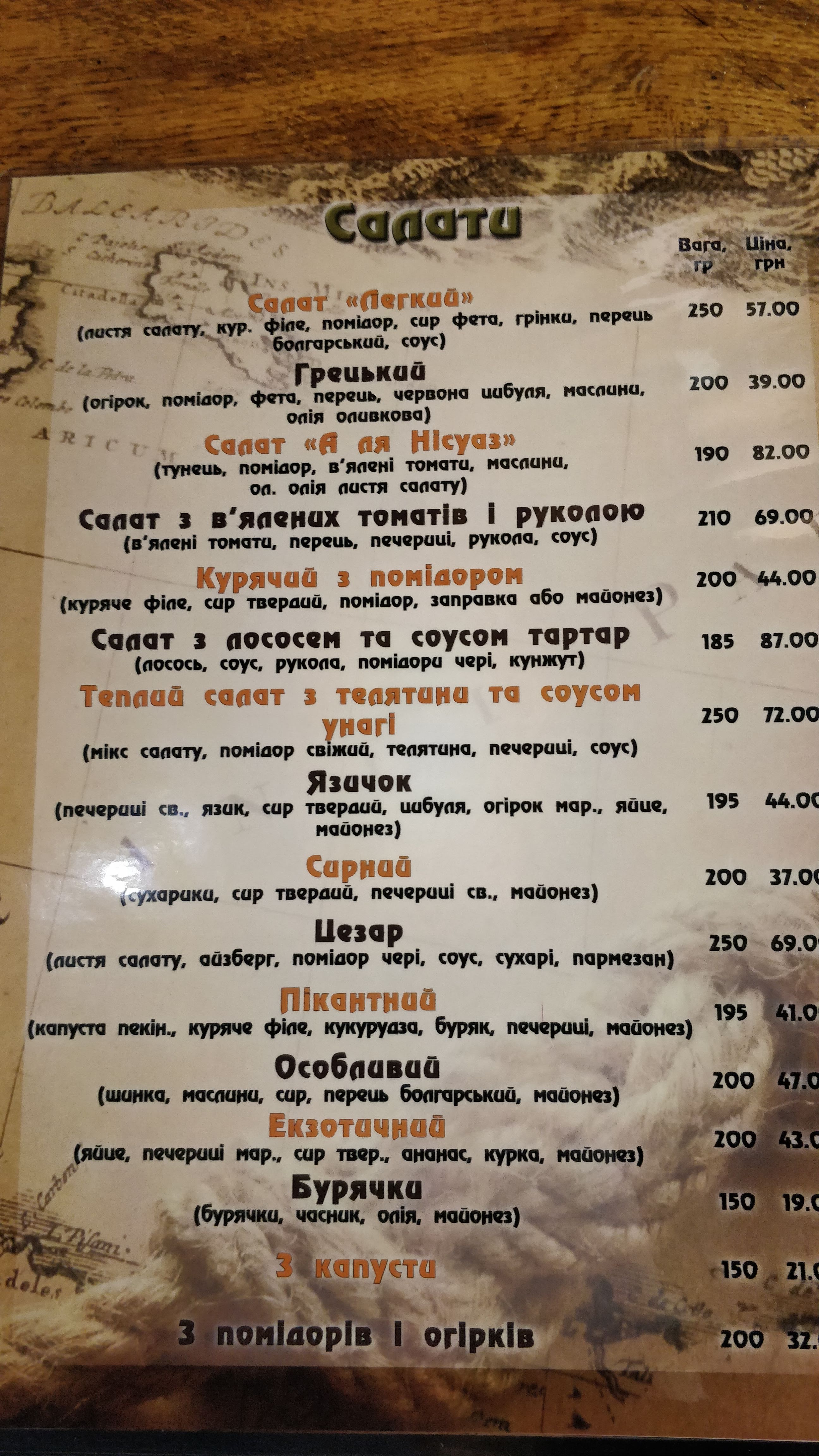 Mykhaylova Kolyba menu 10