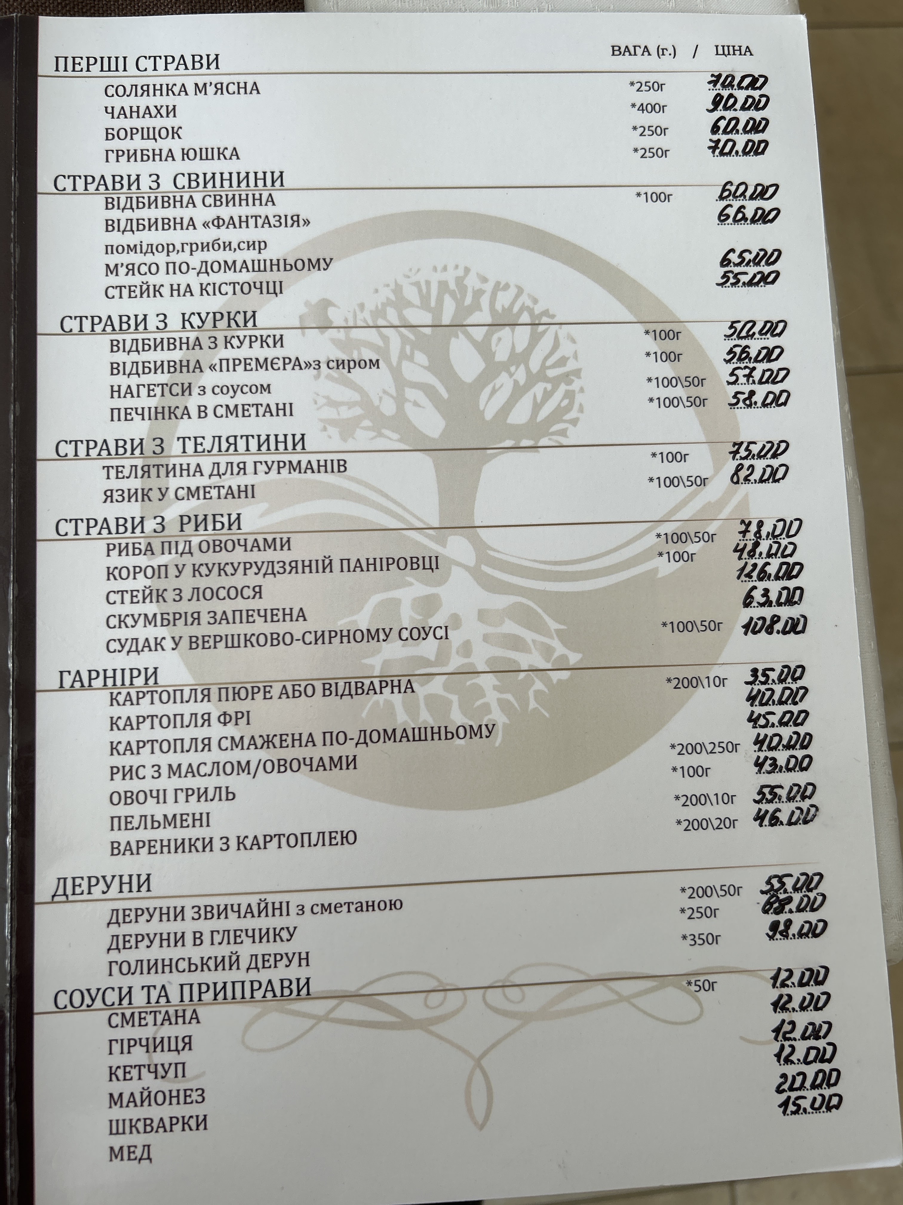 Restoran "Rodoslav" menu 1