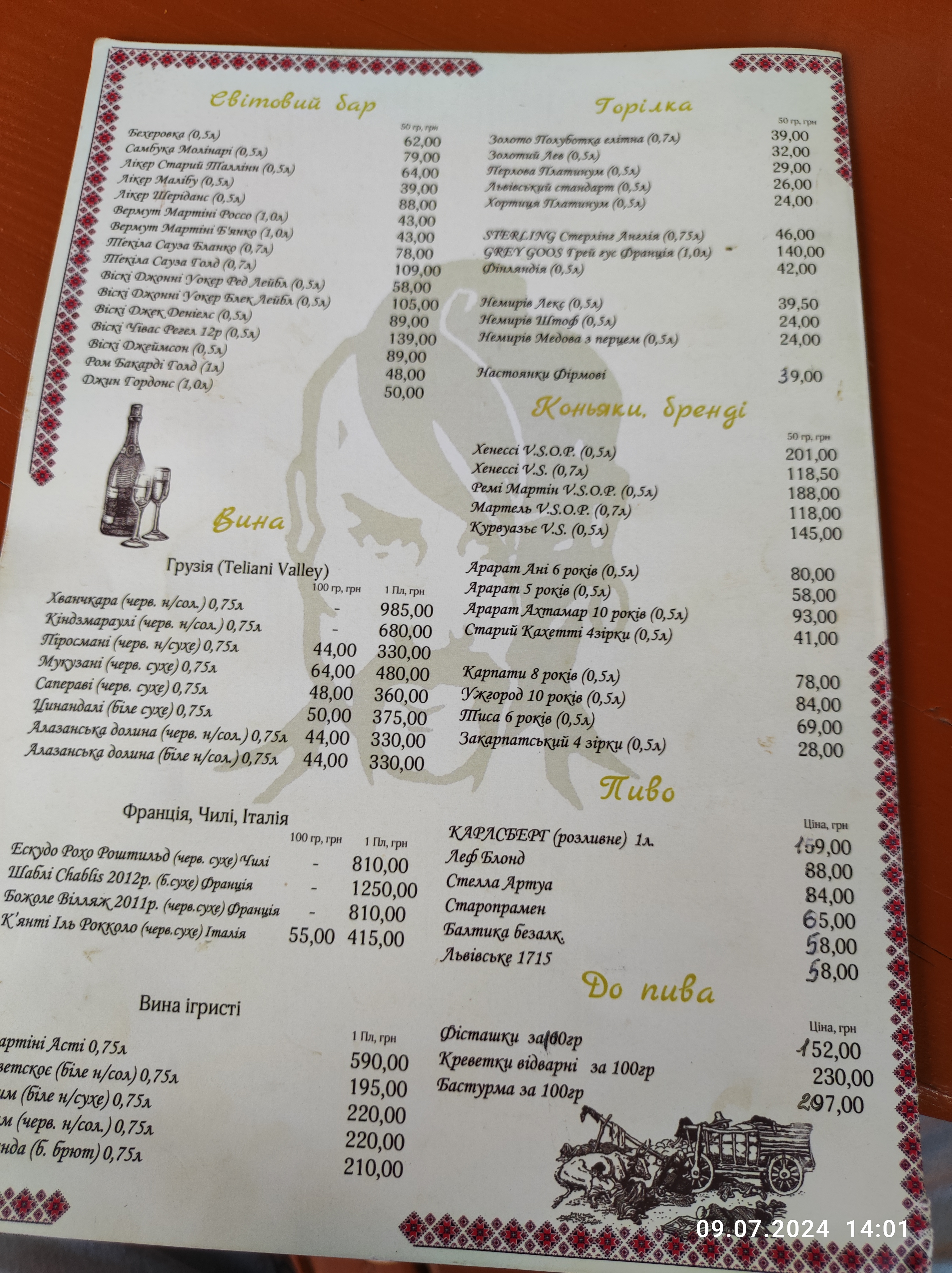 Kozak menu 4
