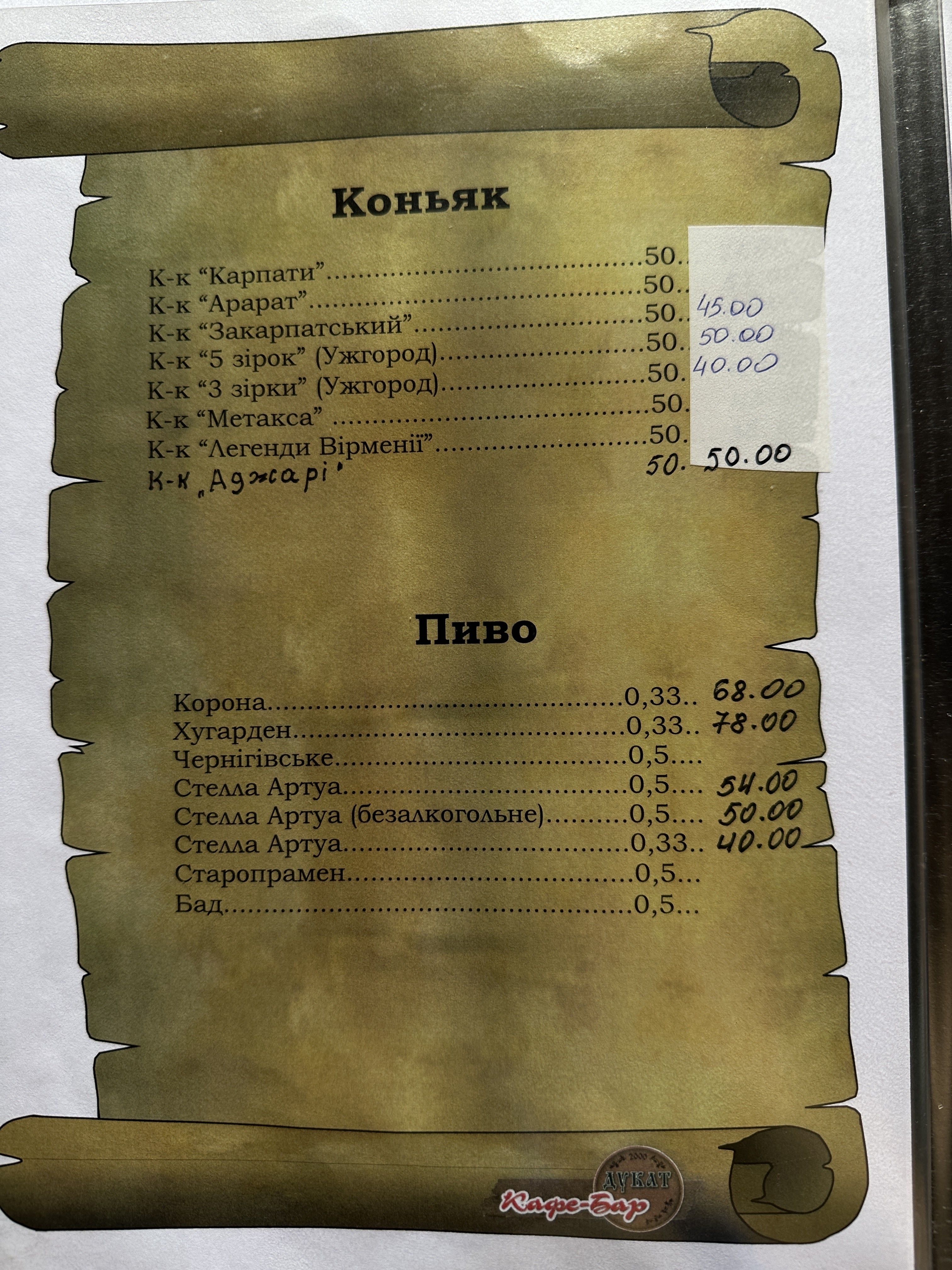 cafe bar "Ducat" menu 7