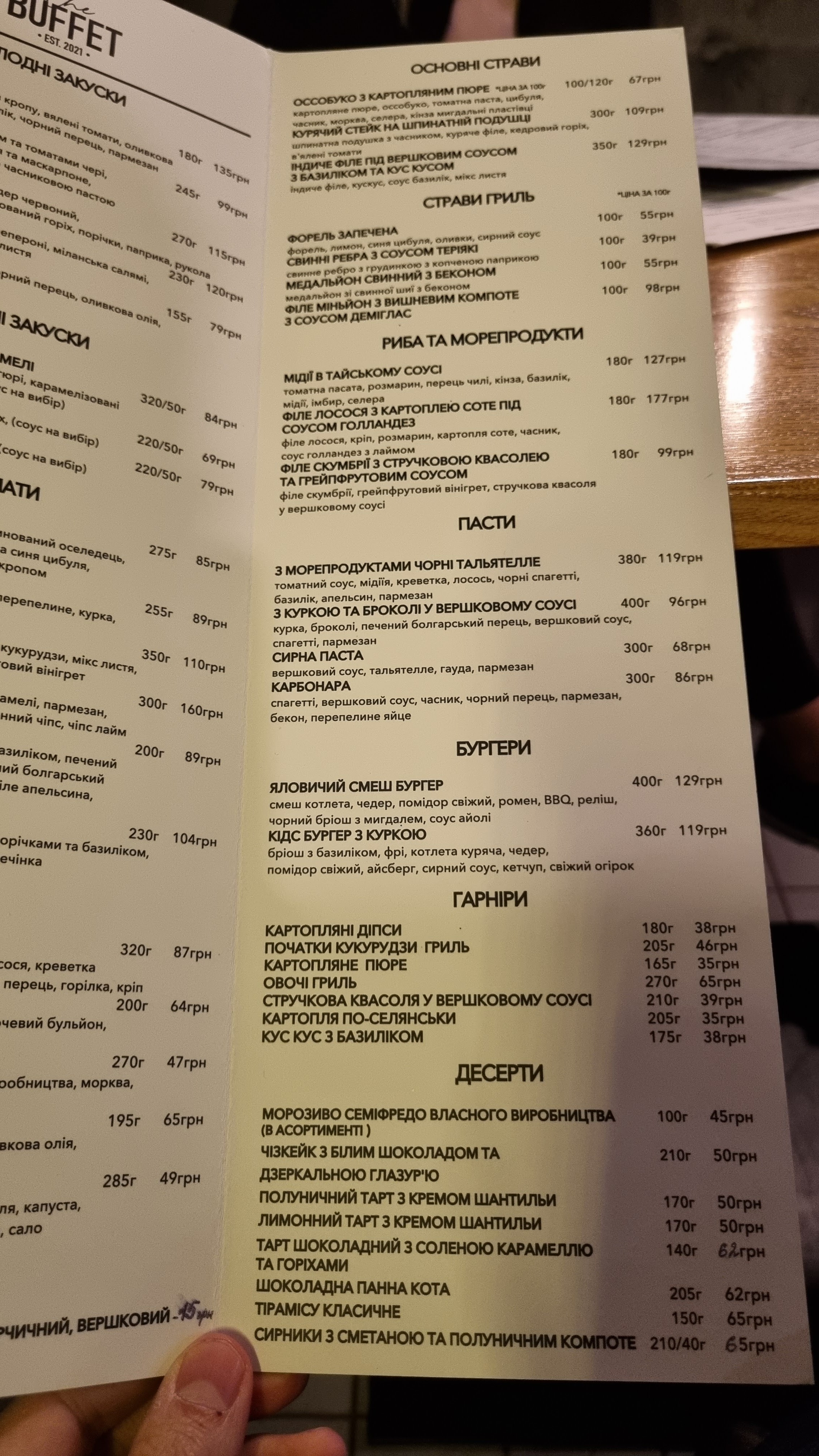 Buffet menu 4