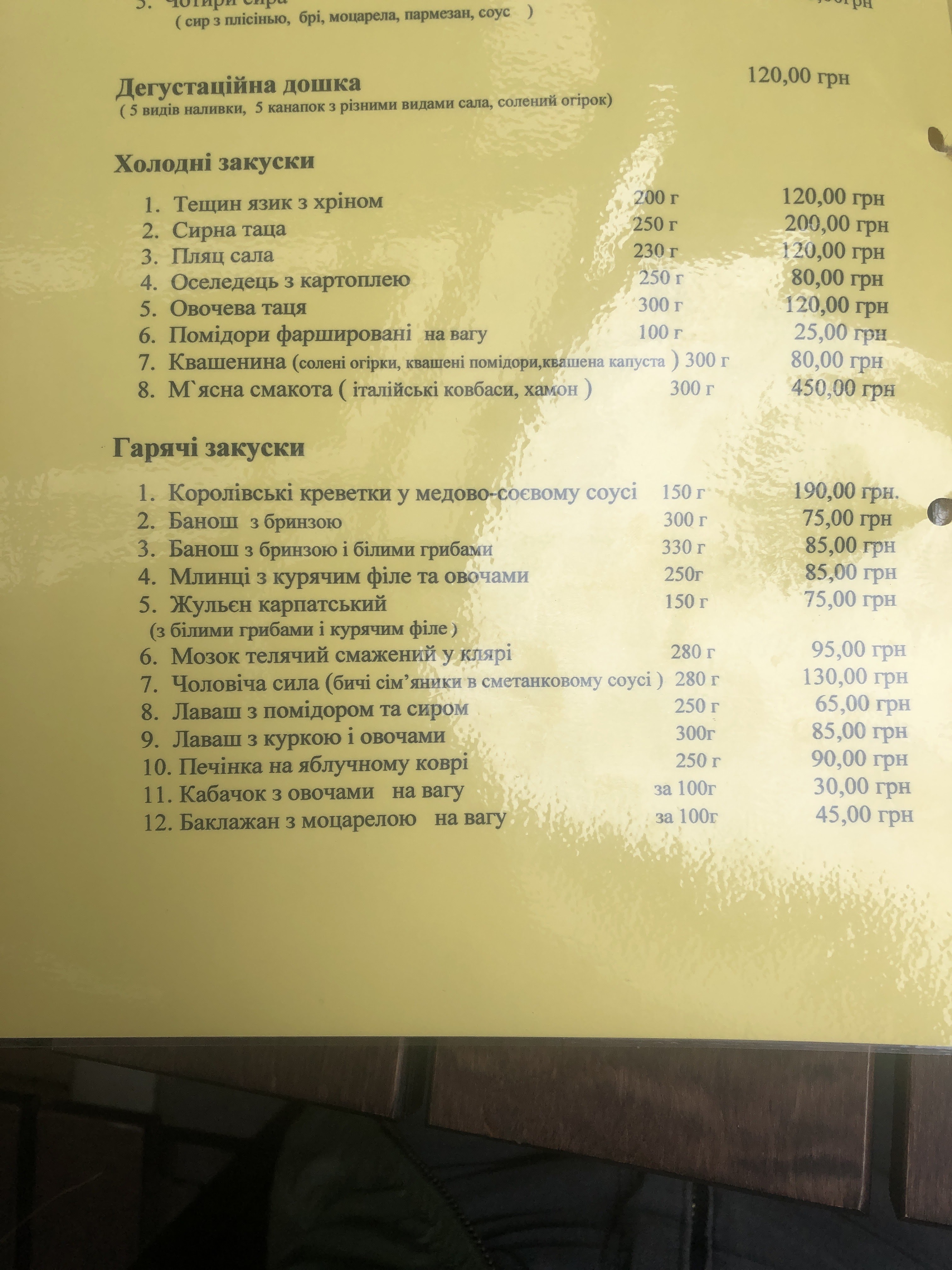 Restoran-Muzey Gendelʹ-Plyats menu 11