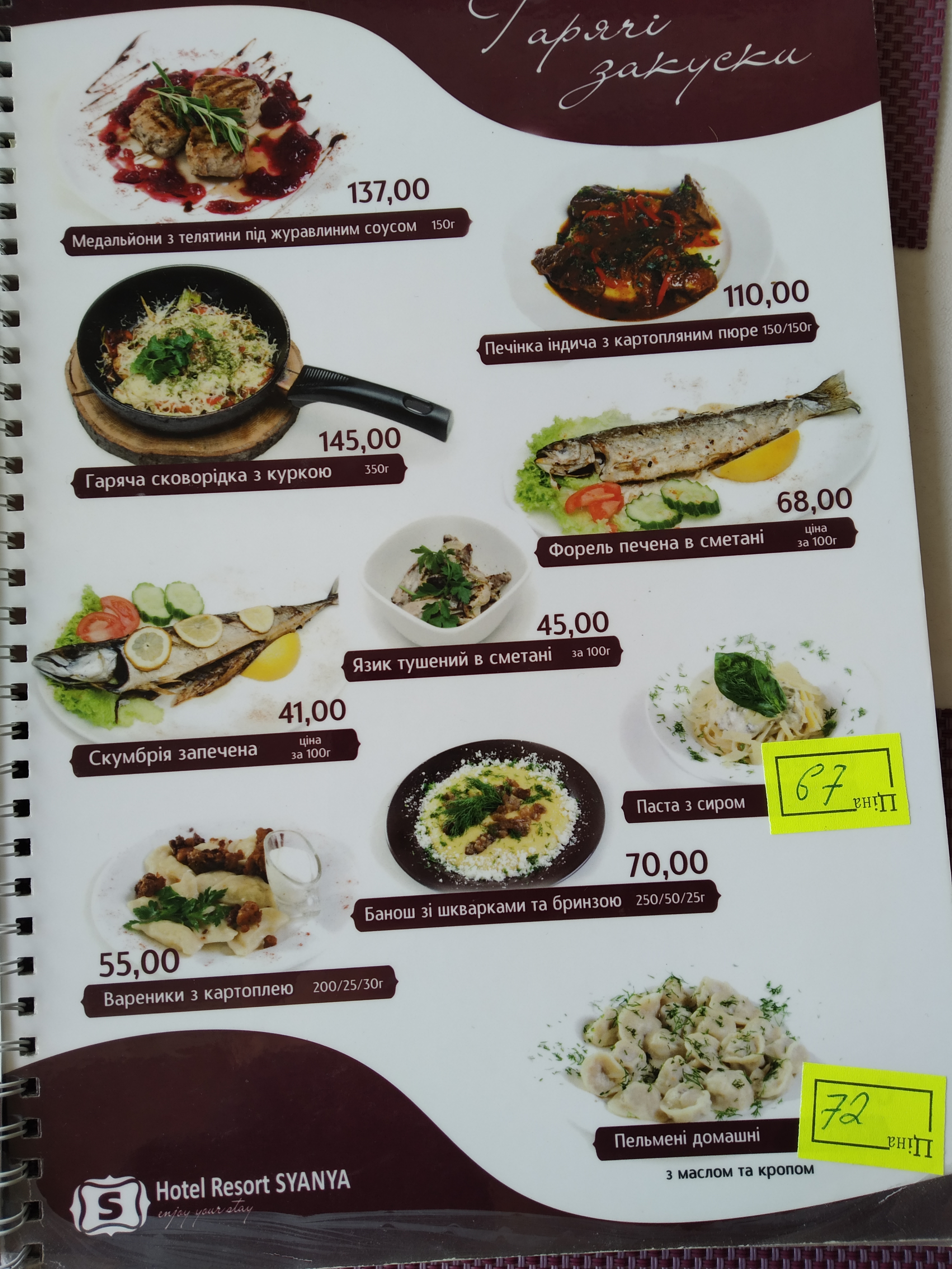 Syanya menu 3