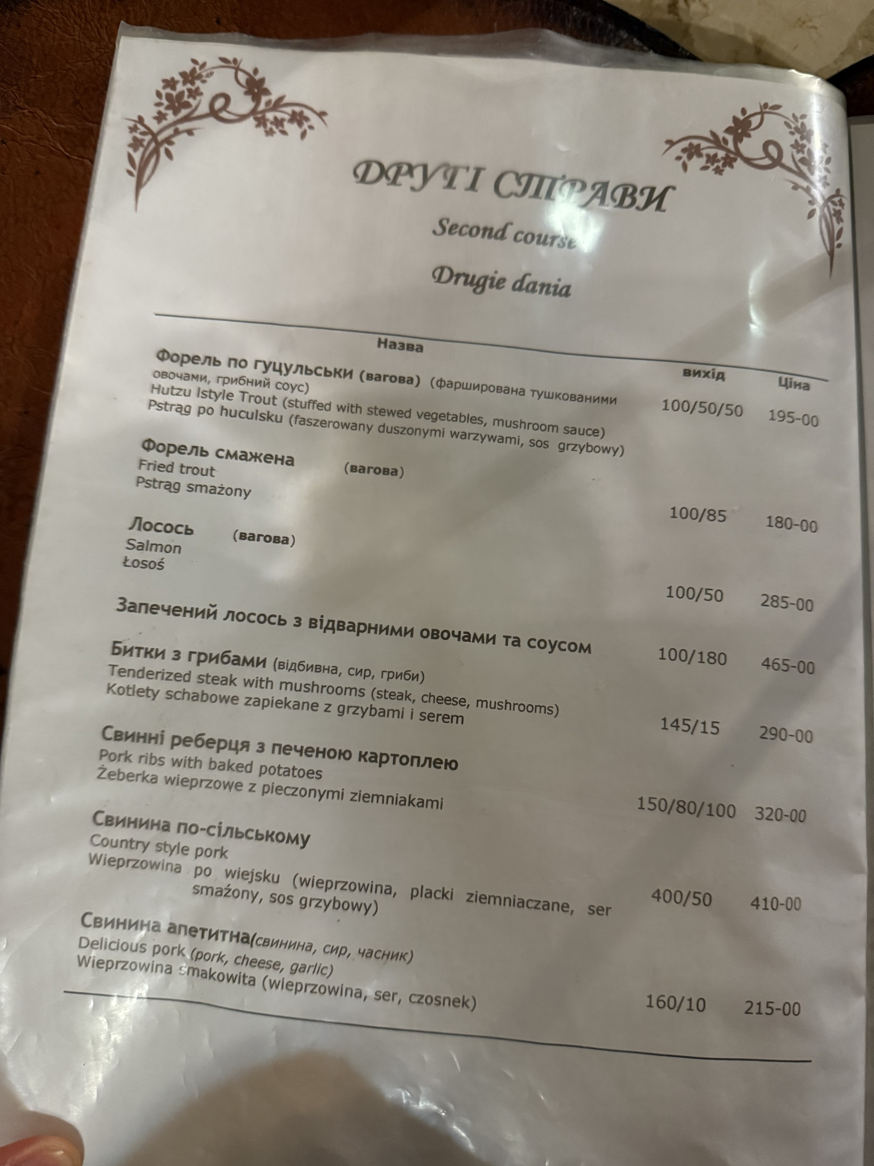 Restoran "Kohuty" Lʹvivsʹka Obl.ukrayina menu 12