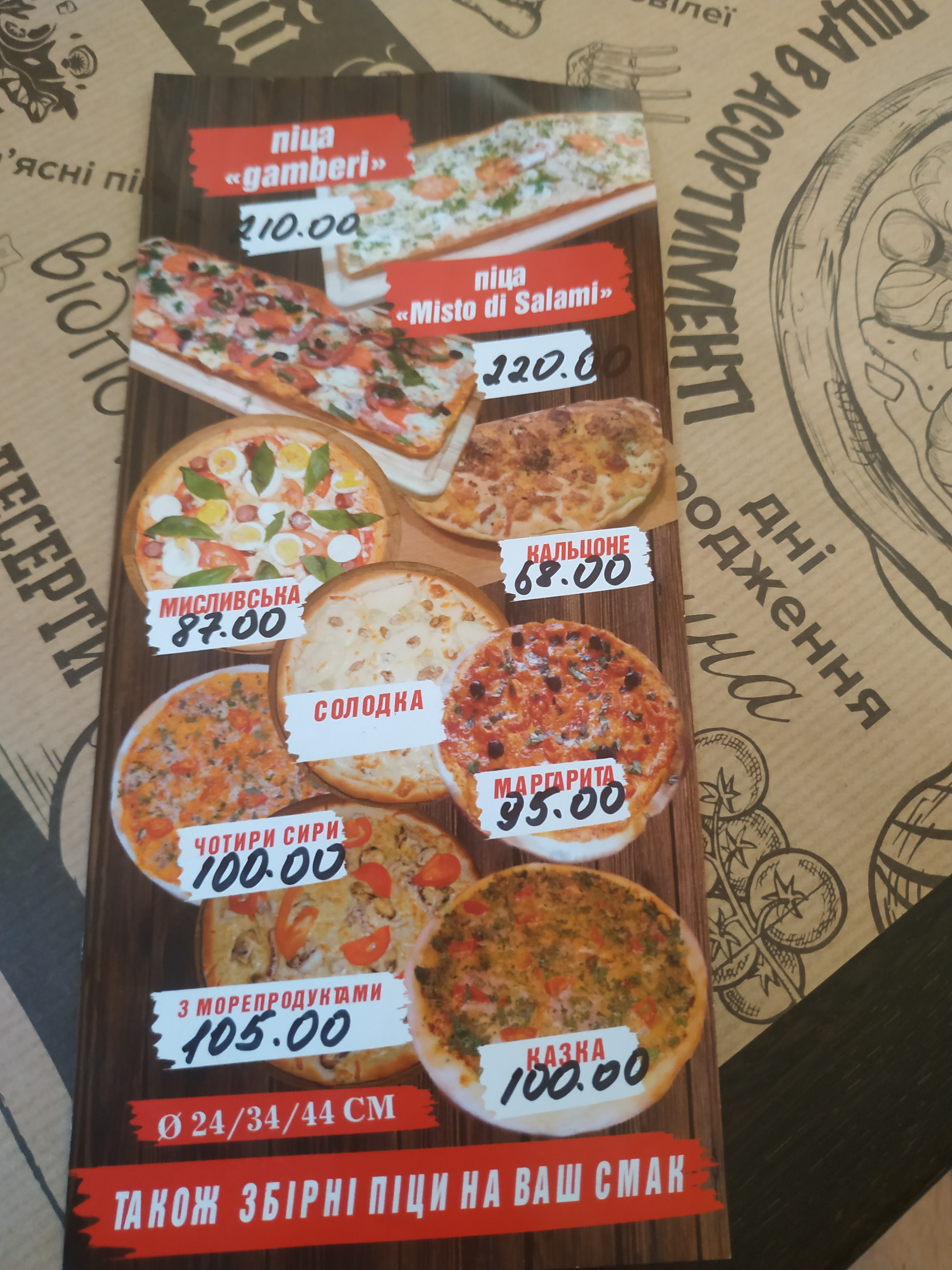 Staryy Yaniv menu 5