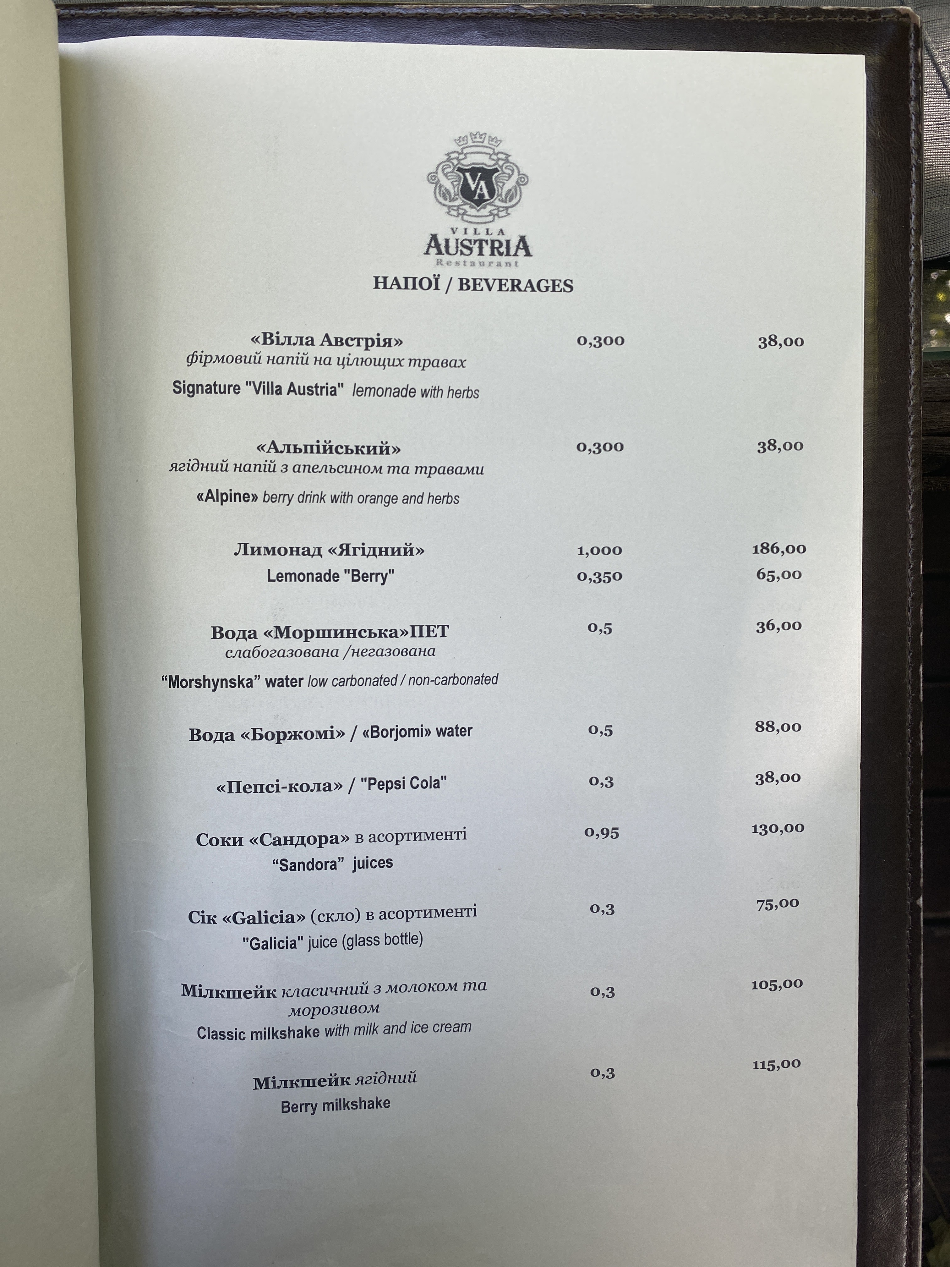 Villa Austria menu 11