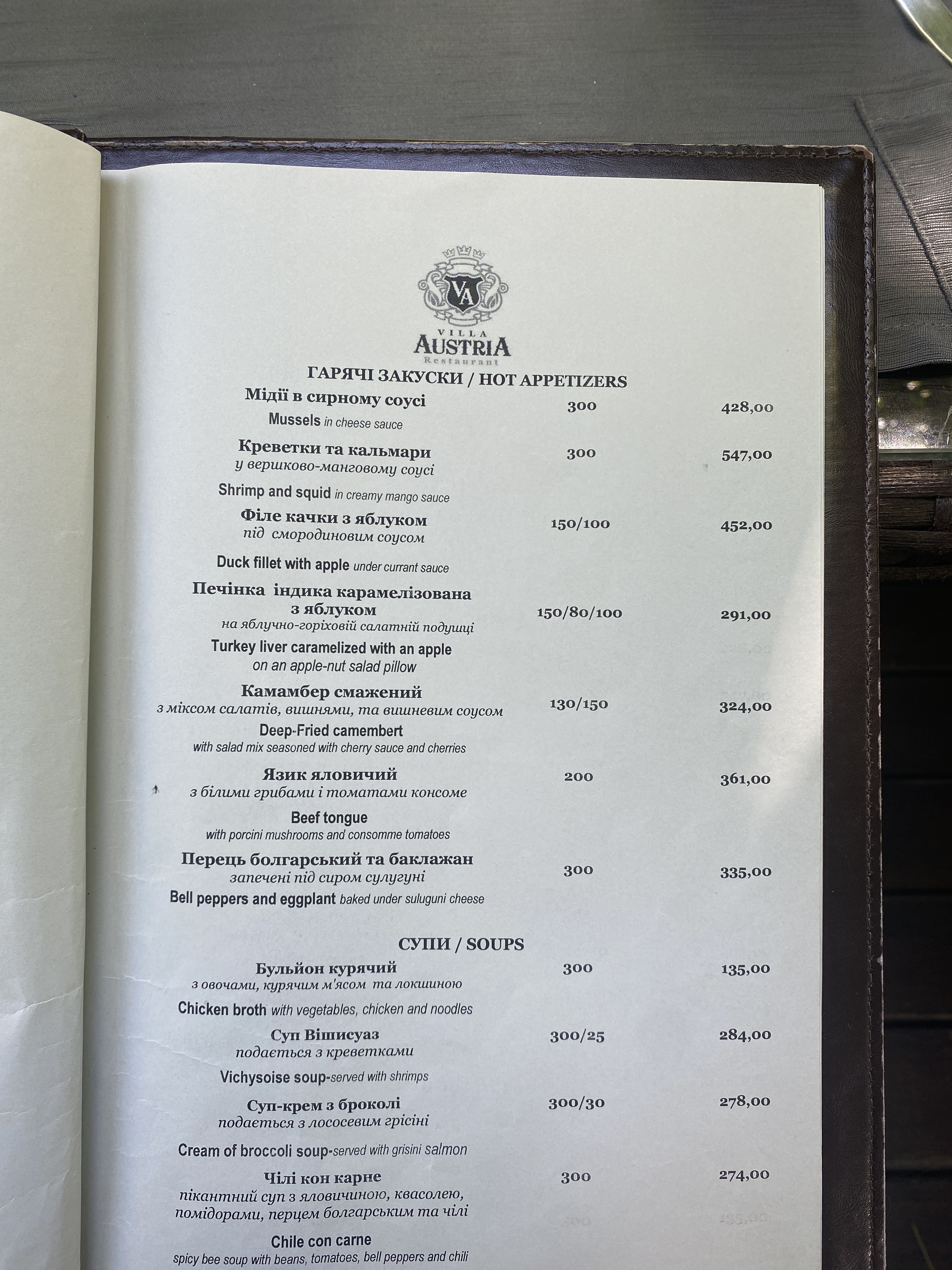 Villa Austria menu 12
