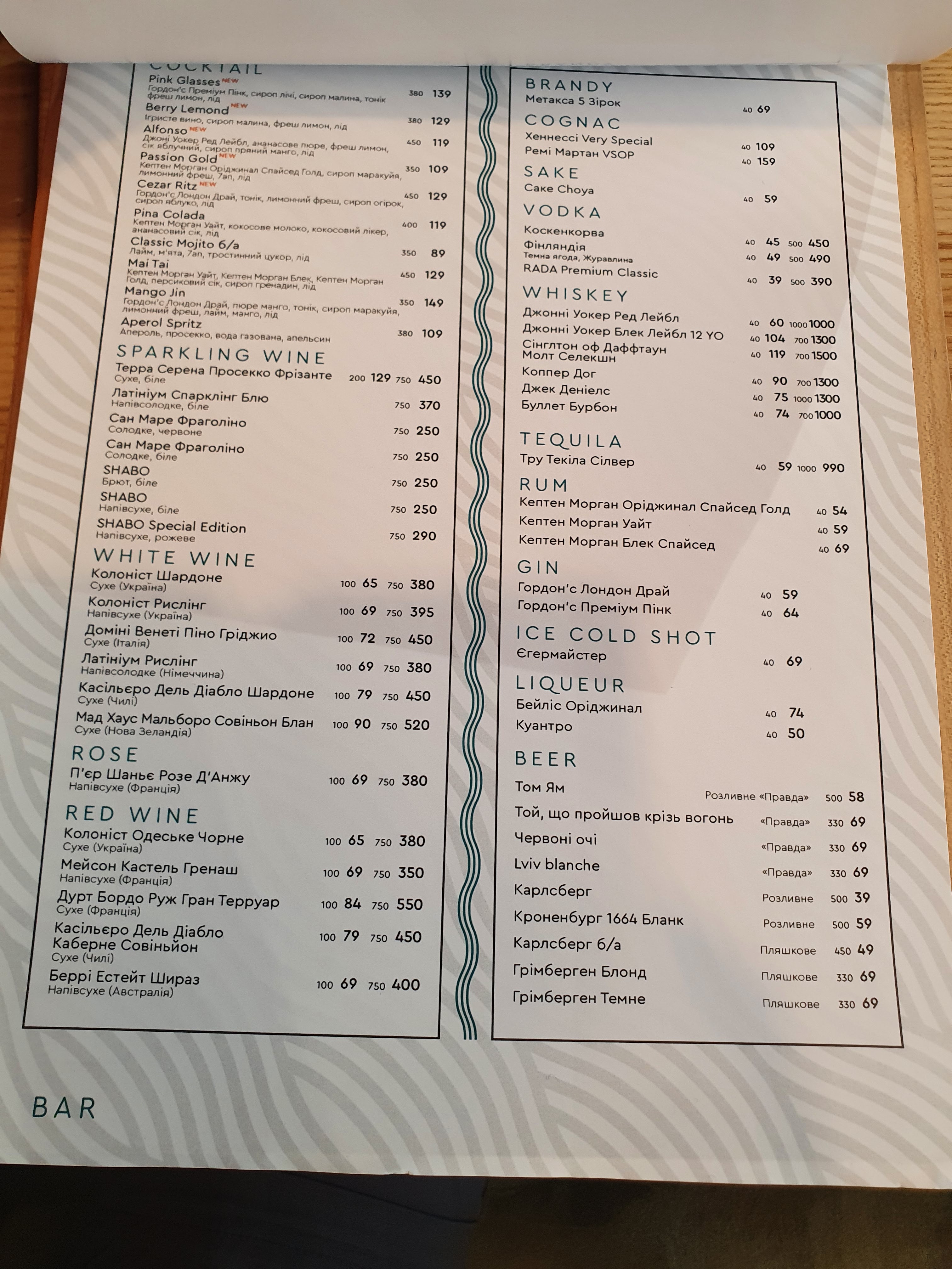 NOA Ресторан азійської кухні Сокільники menu 1