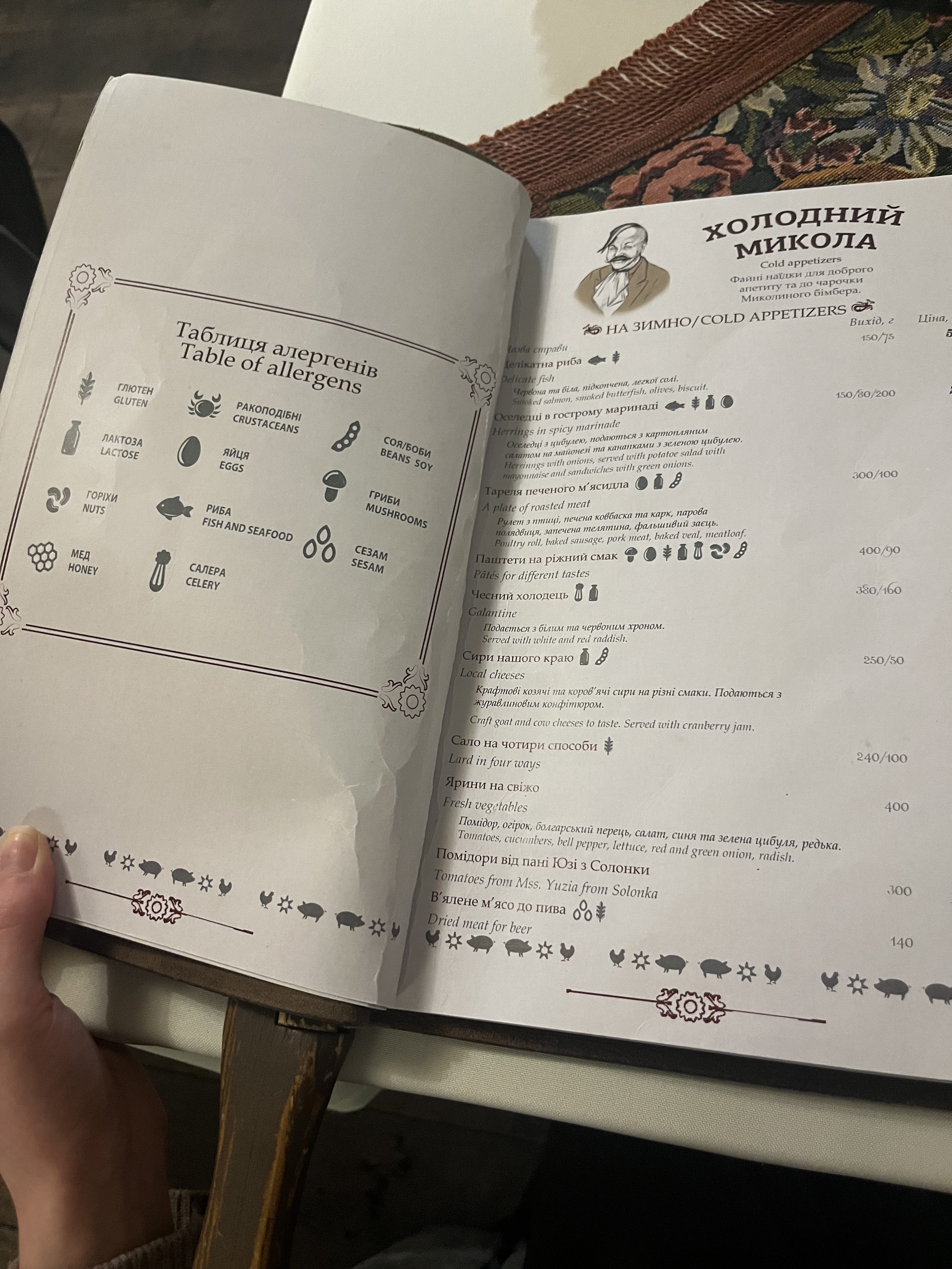 Голодний Микола menu 1