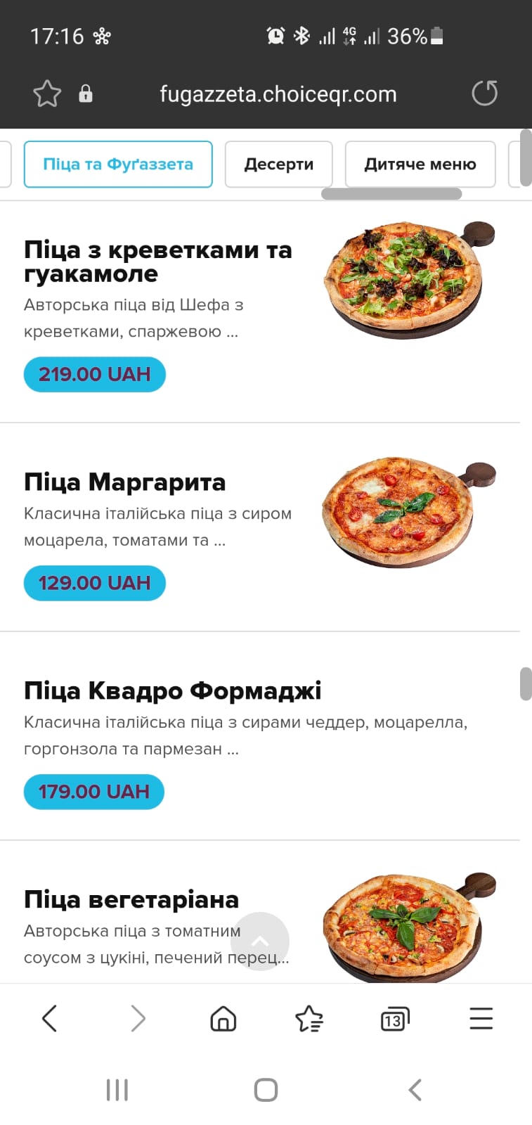 Fugazzeta menu 2