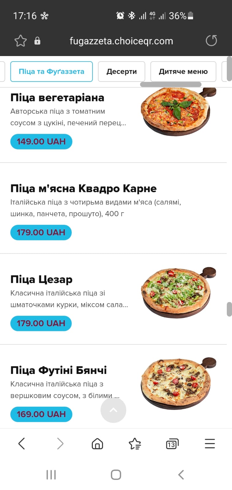 Fugazzeta menu 3