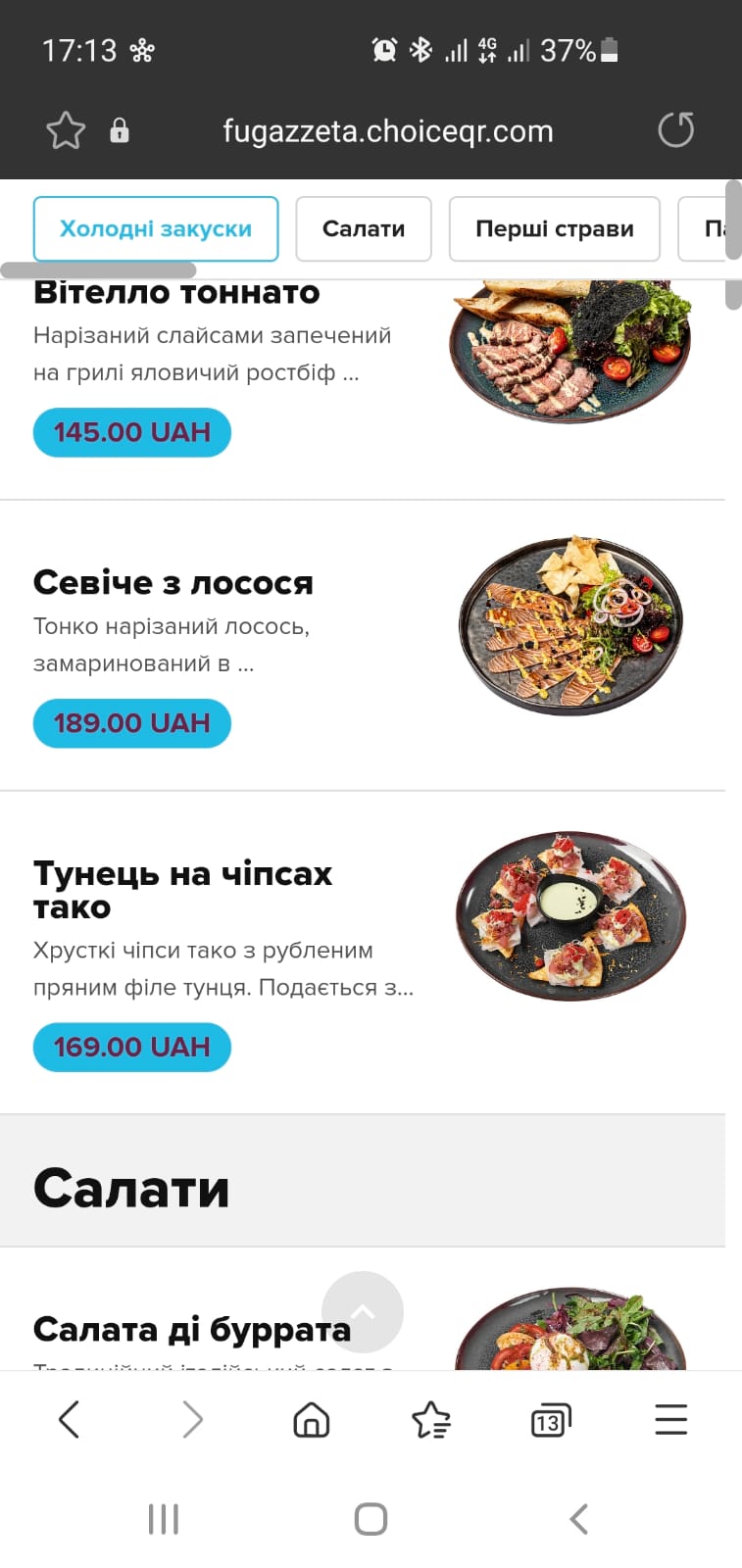 Fugazzeta menu 4