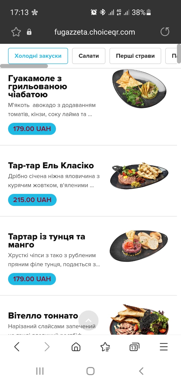 Fugazzeta menu 8