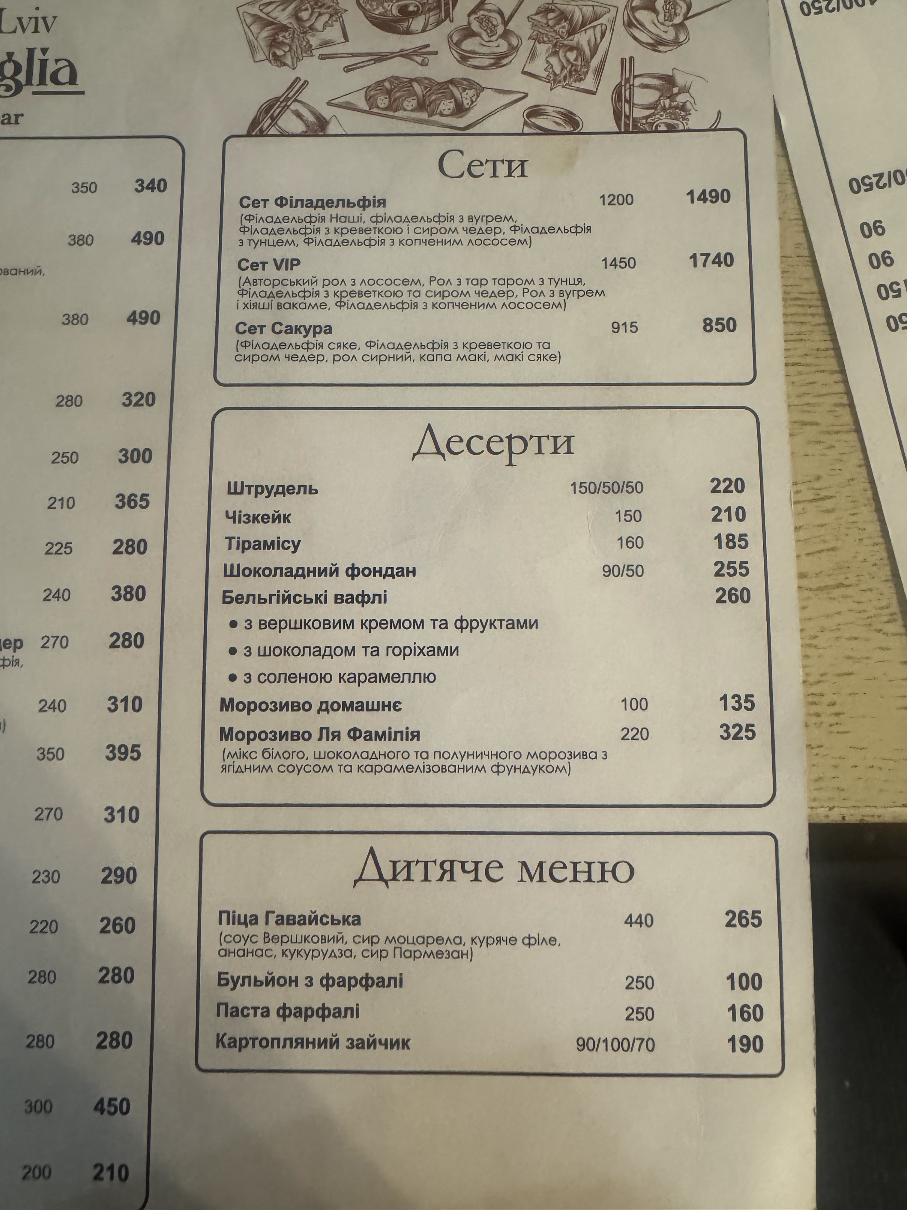 La Famiglia menu 4