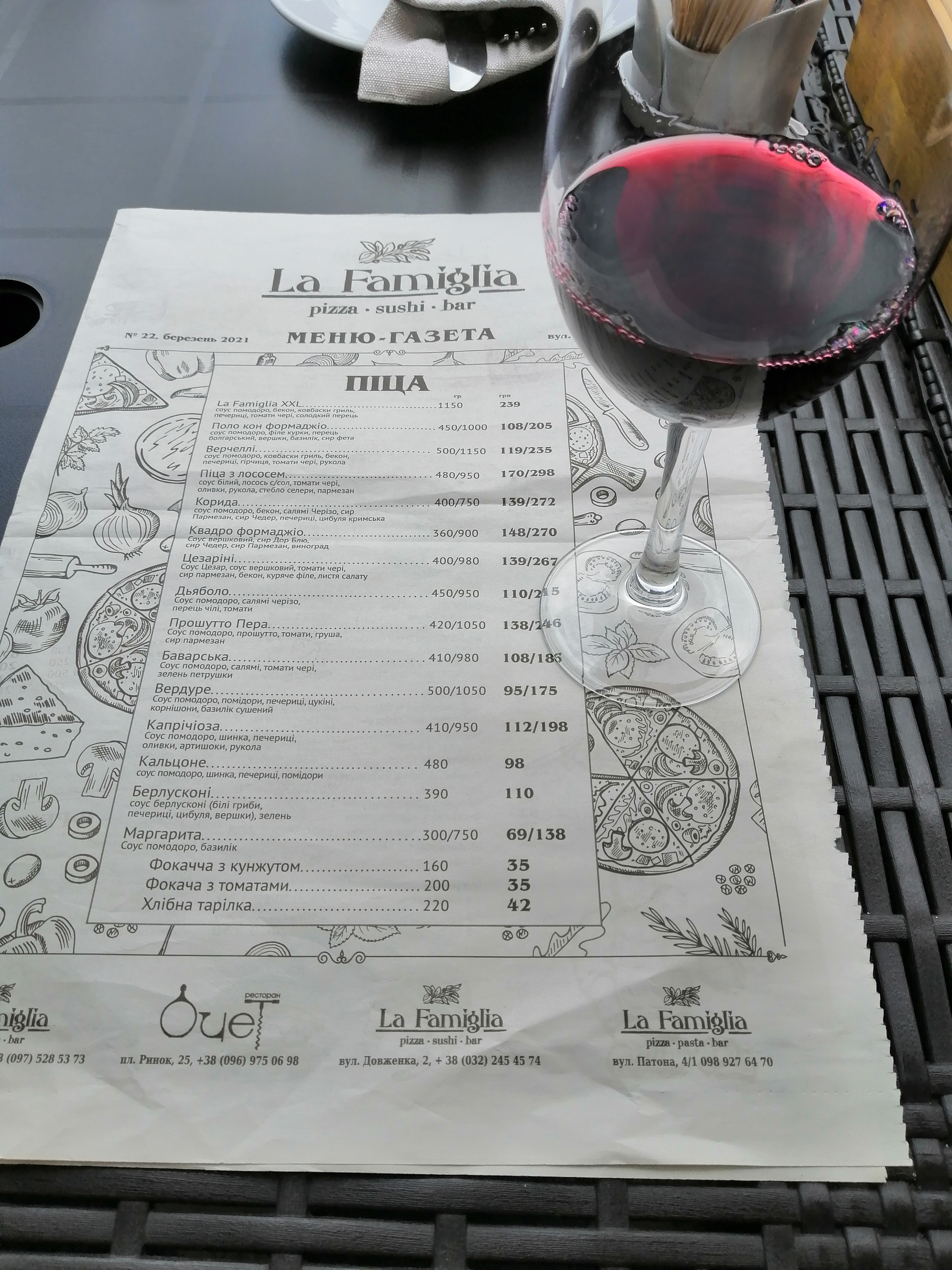 La Famiglia menu 10