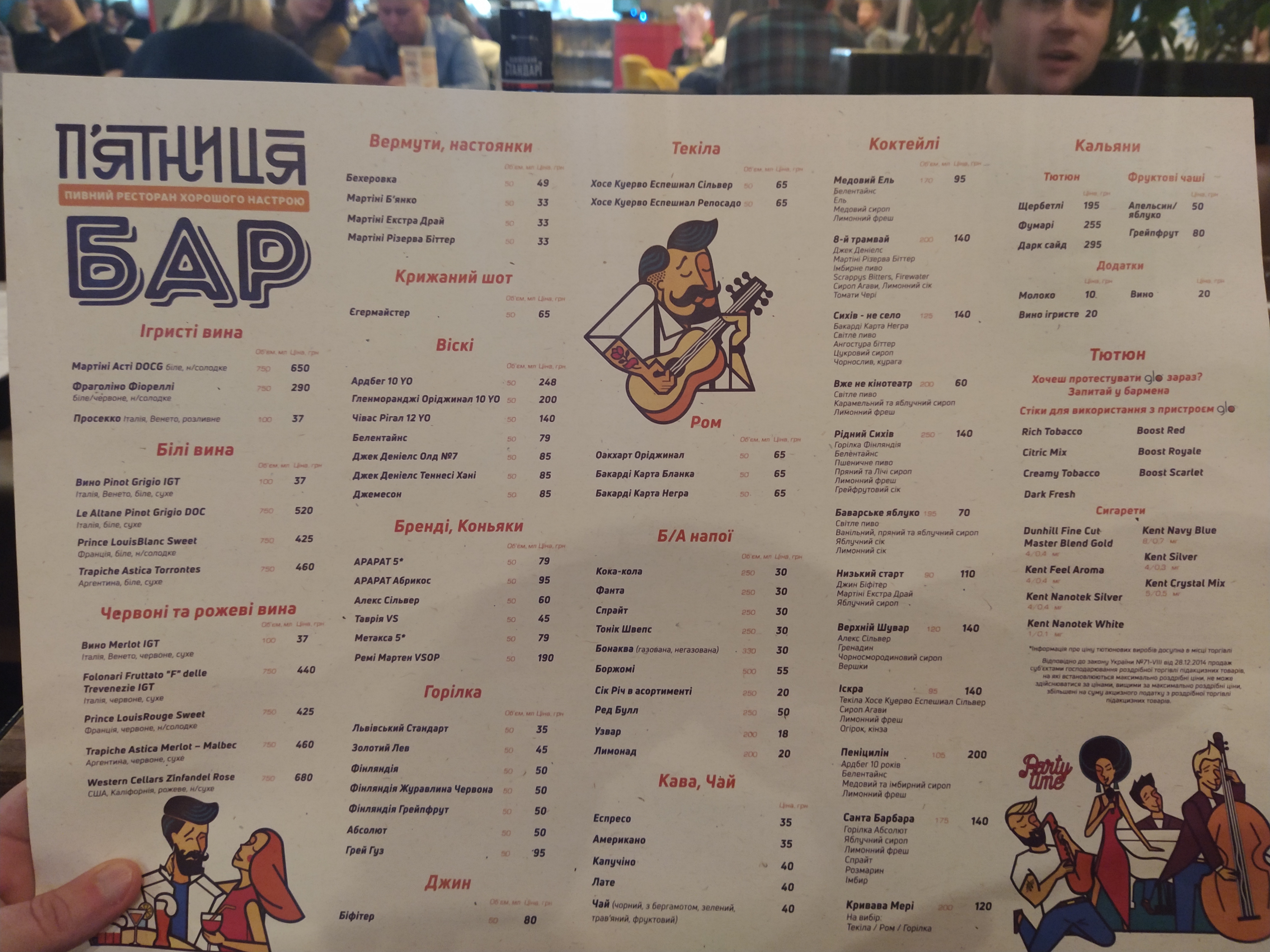 П'ятниця. Ресторан хорошого настрою. menu 8