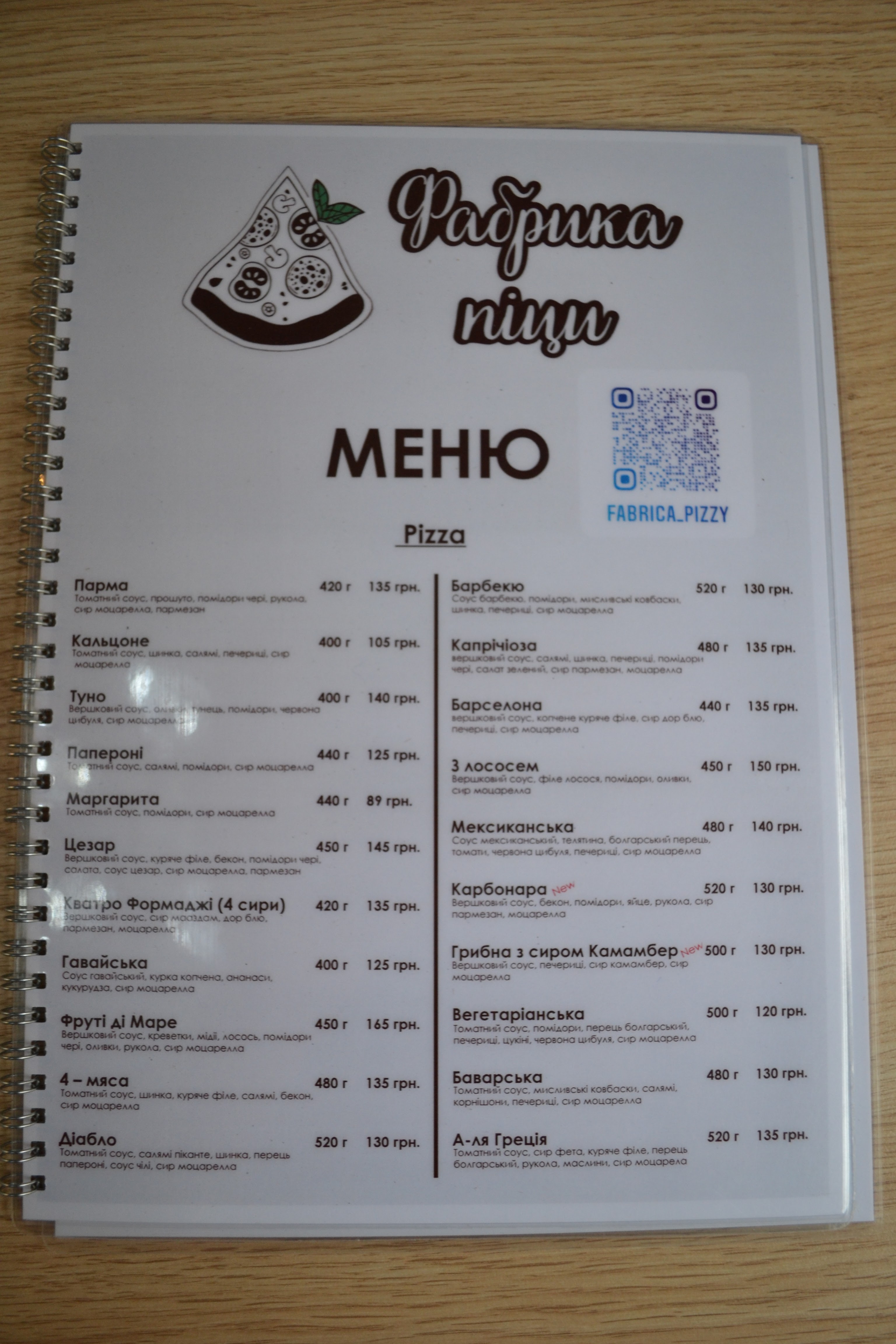 Fabryka Pitsy menu 4
