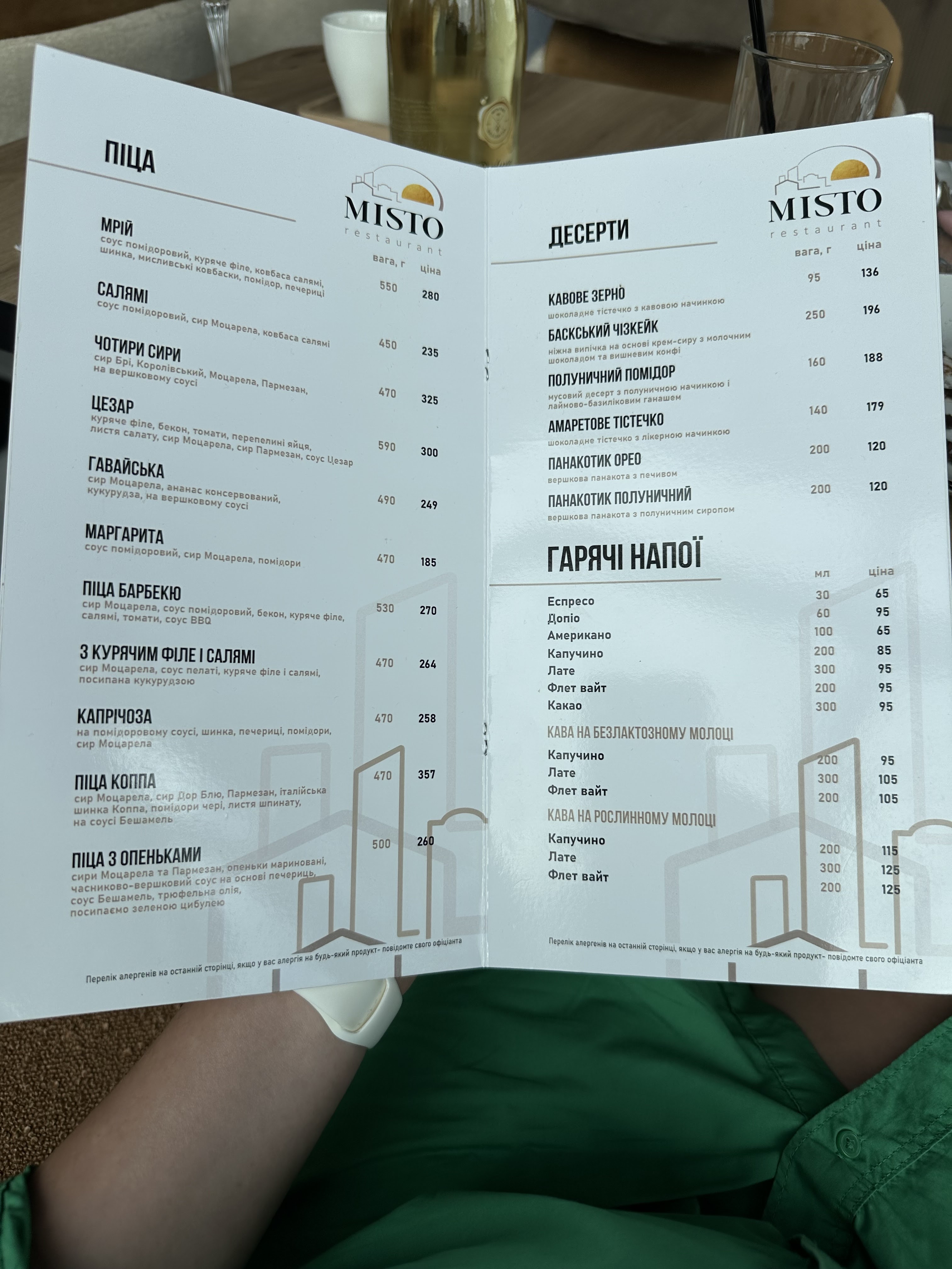 MISTO menu 1