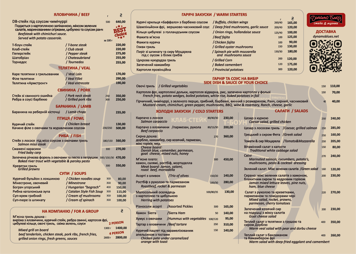 Dynamo Blues menu 1