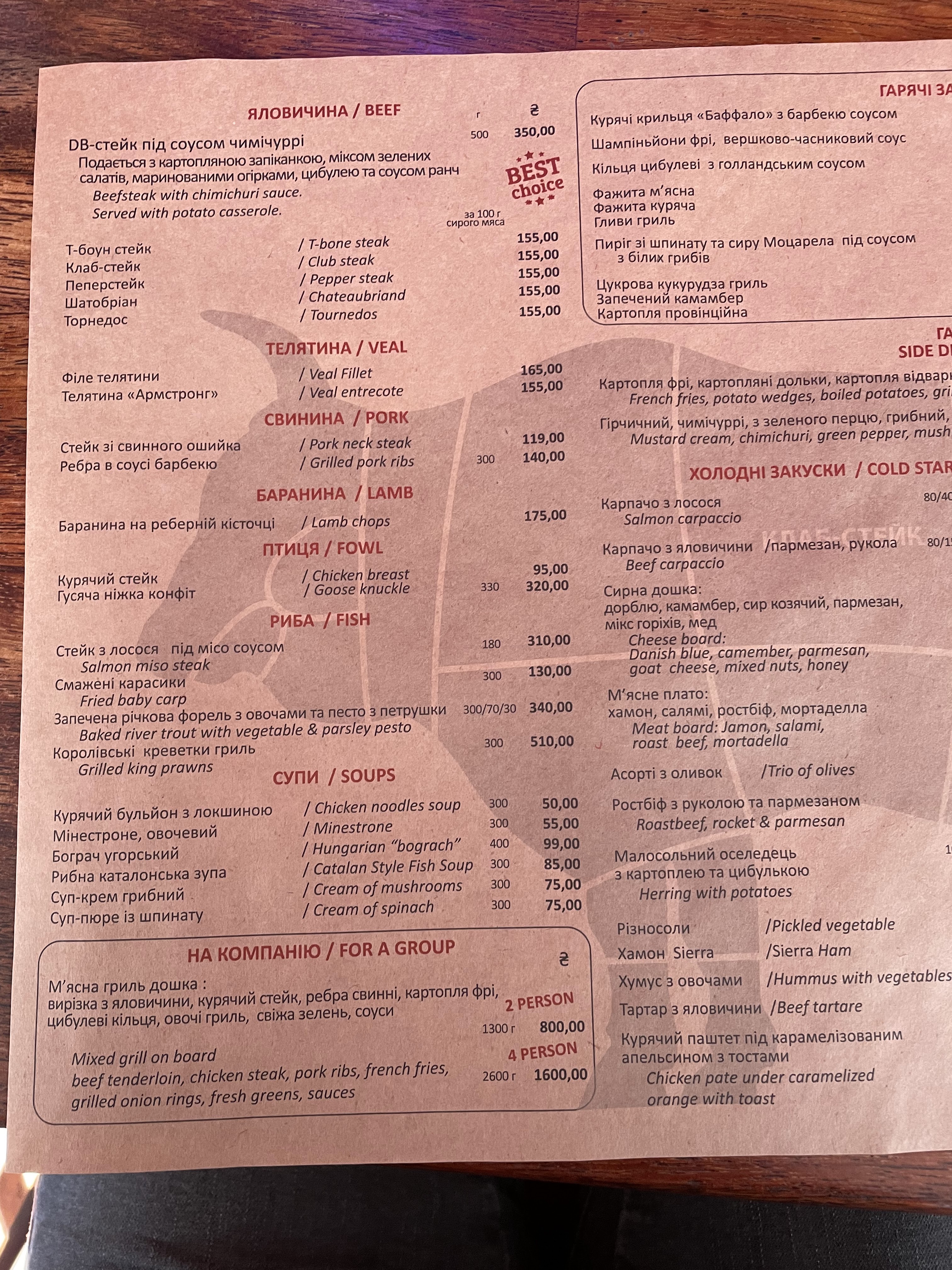 Dynamo Blues menu 3
