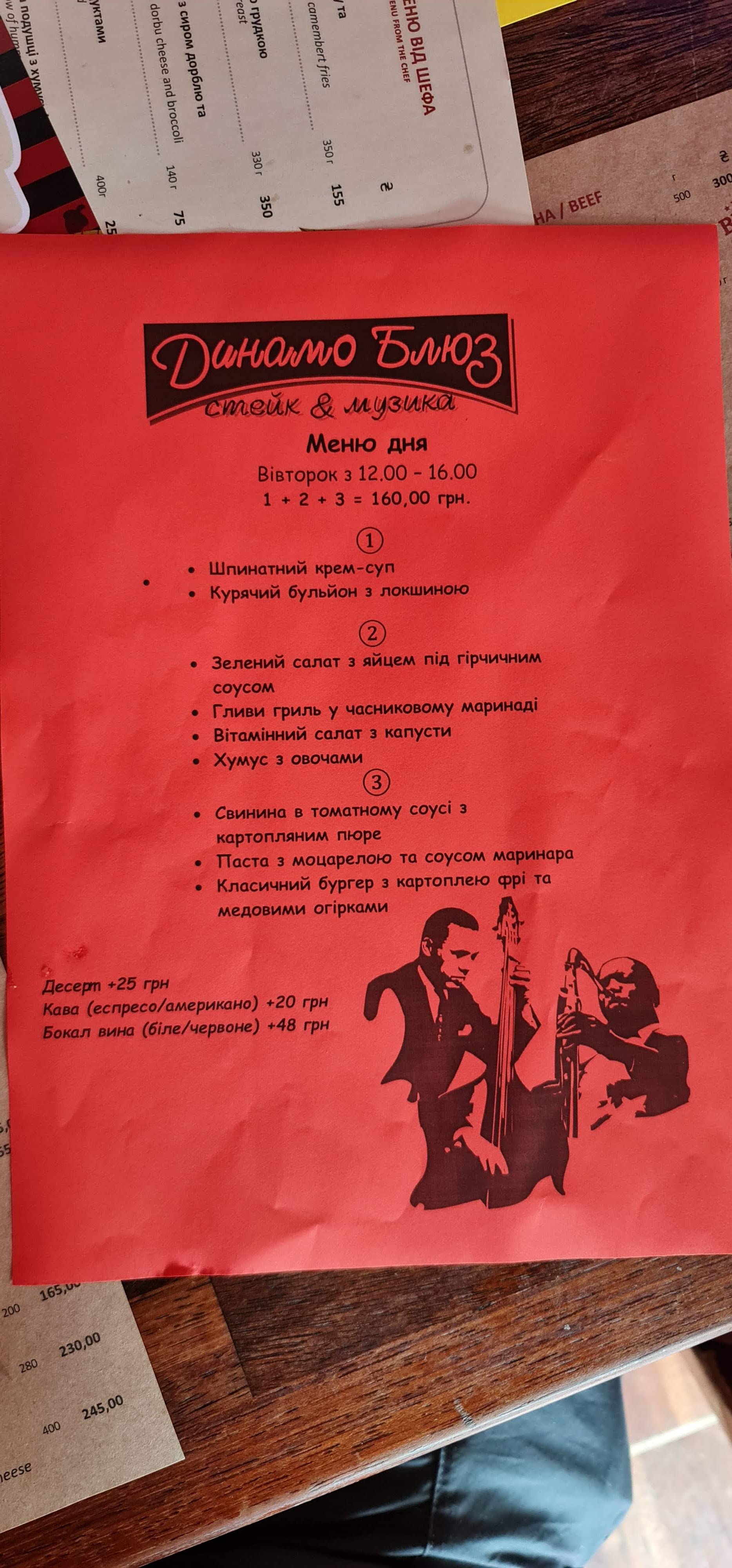 Dynamo Blues menu 8