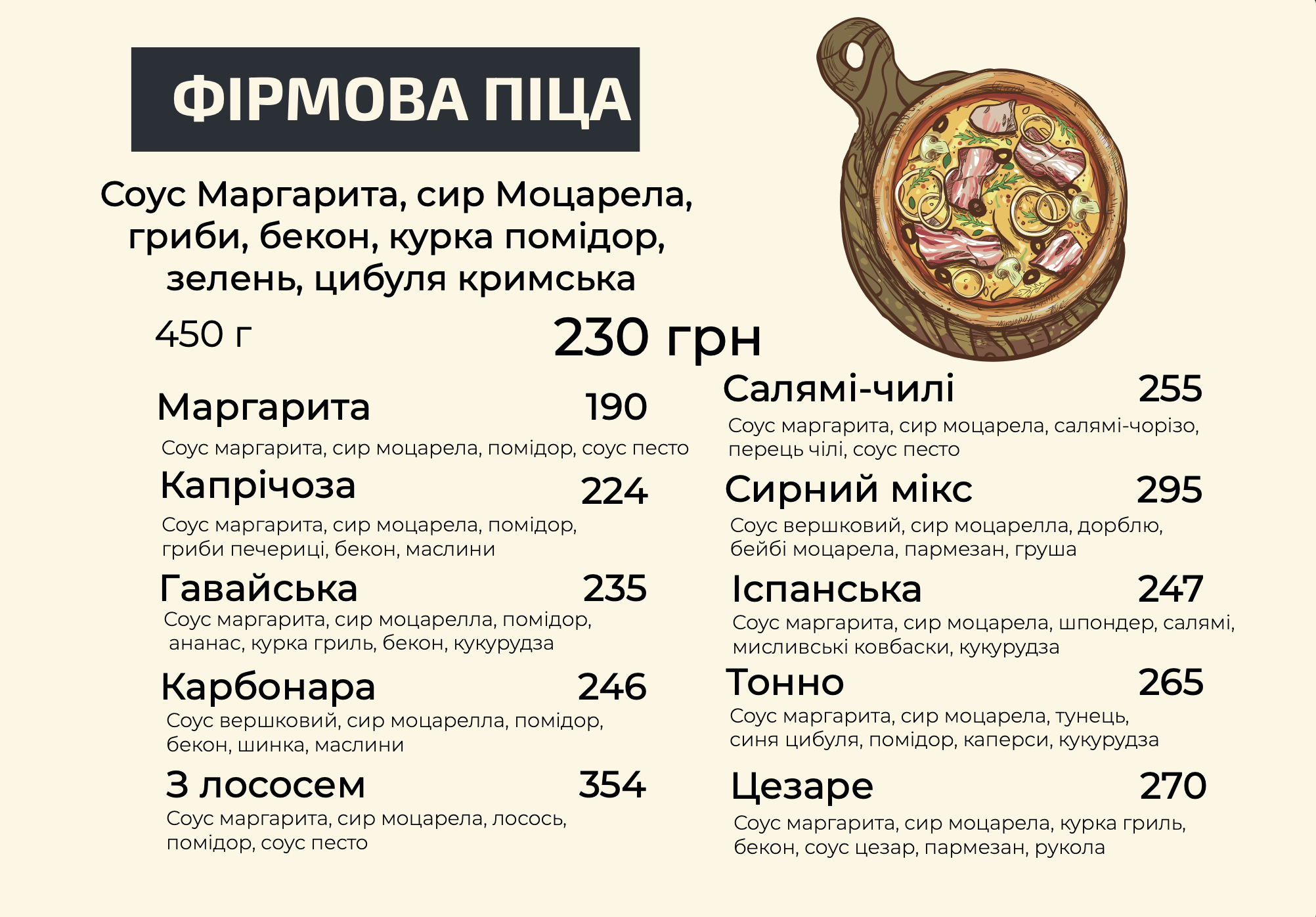 Lviv Train menu 2