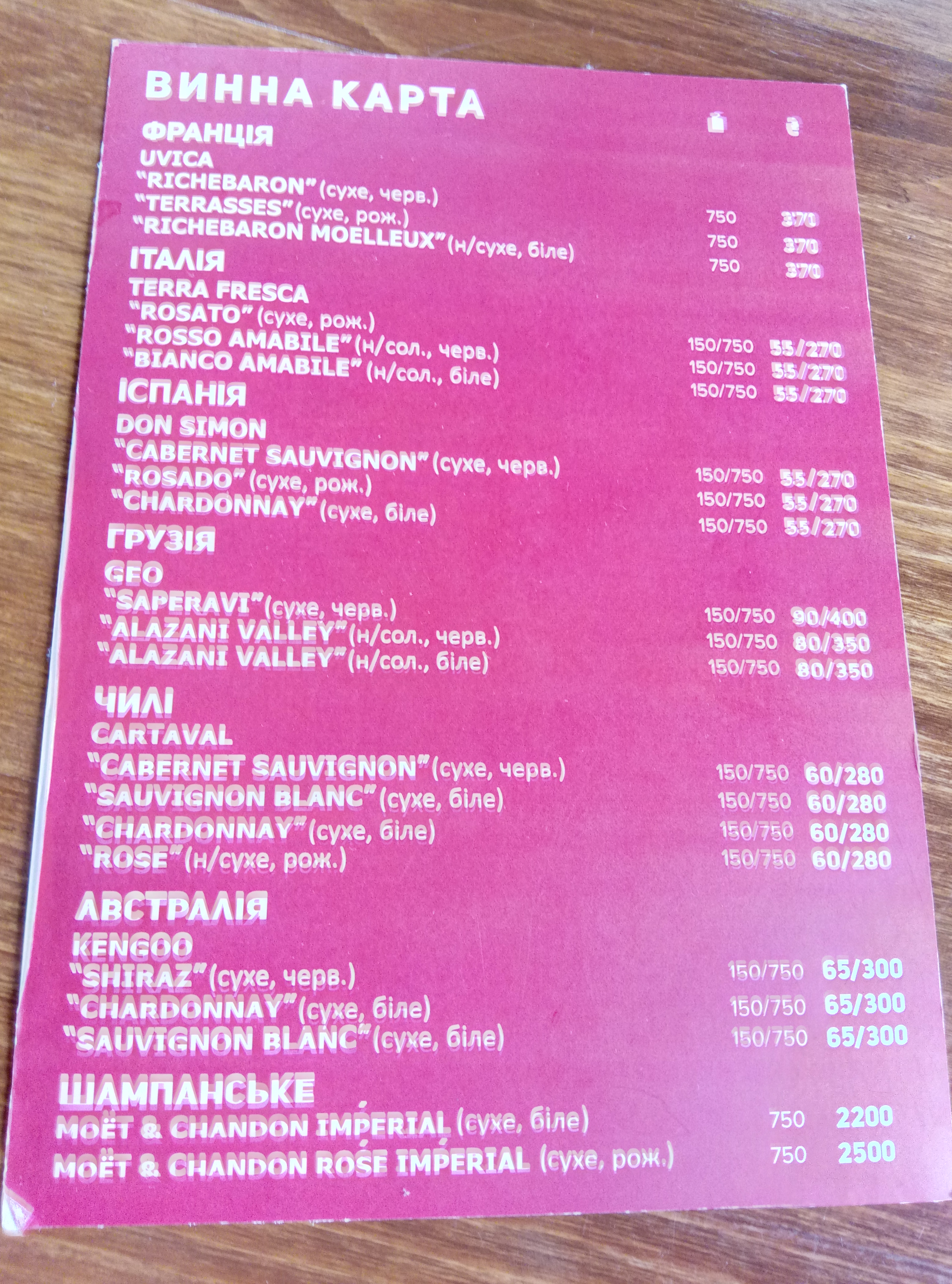 Vezha menu 8