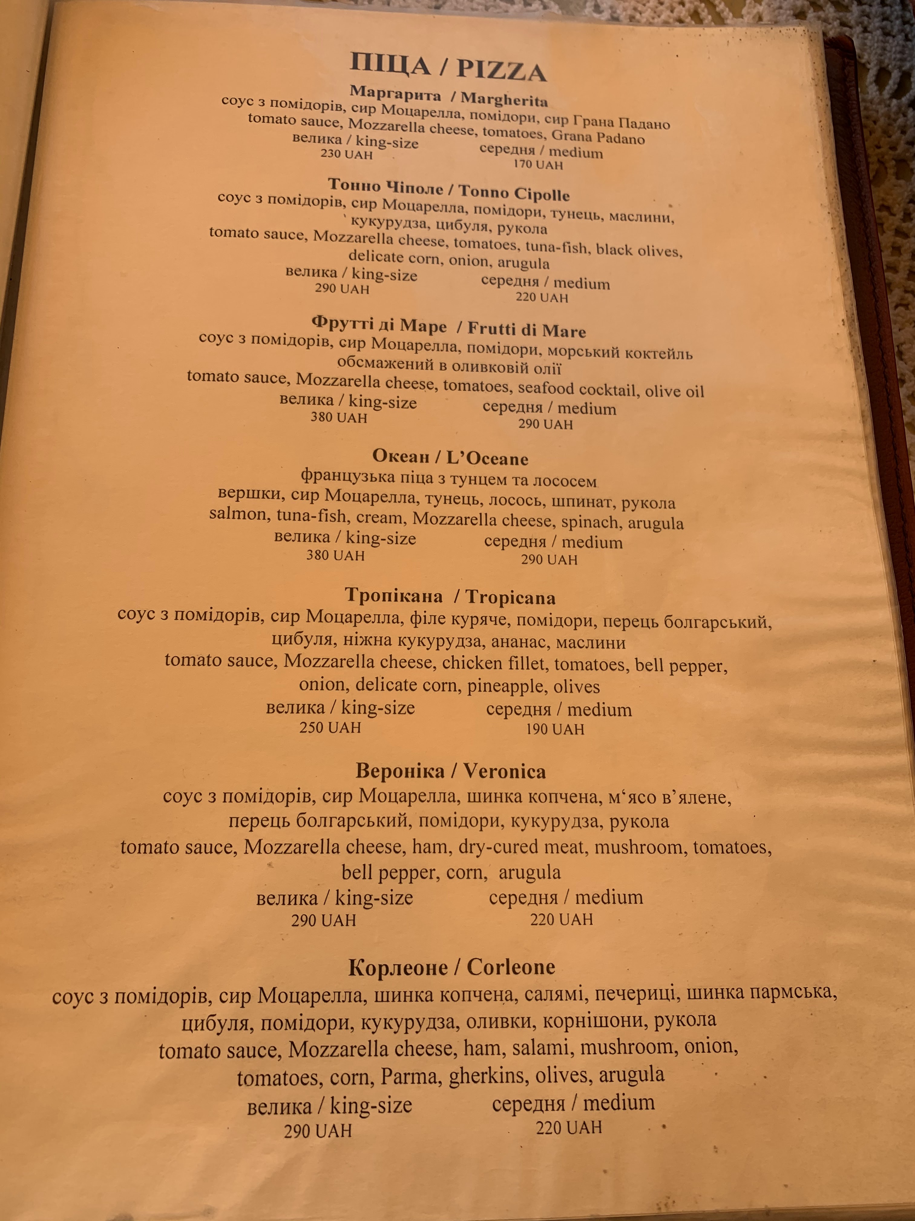 Veronika menu 4